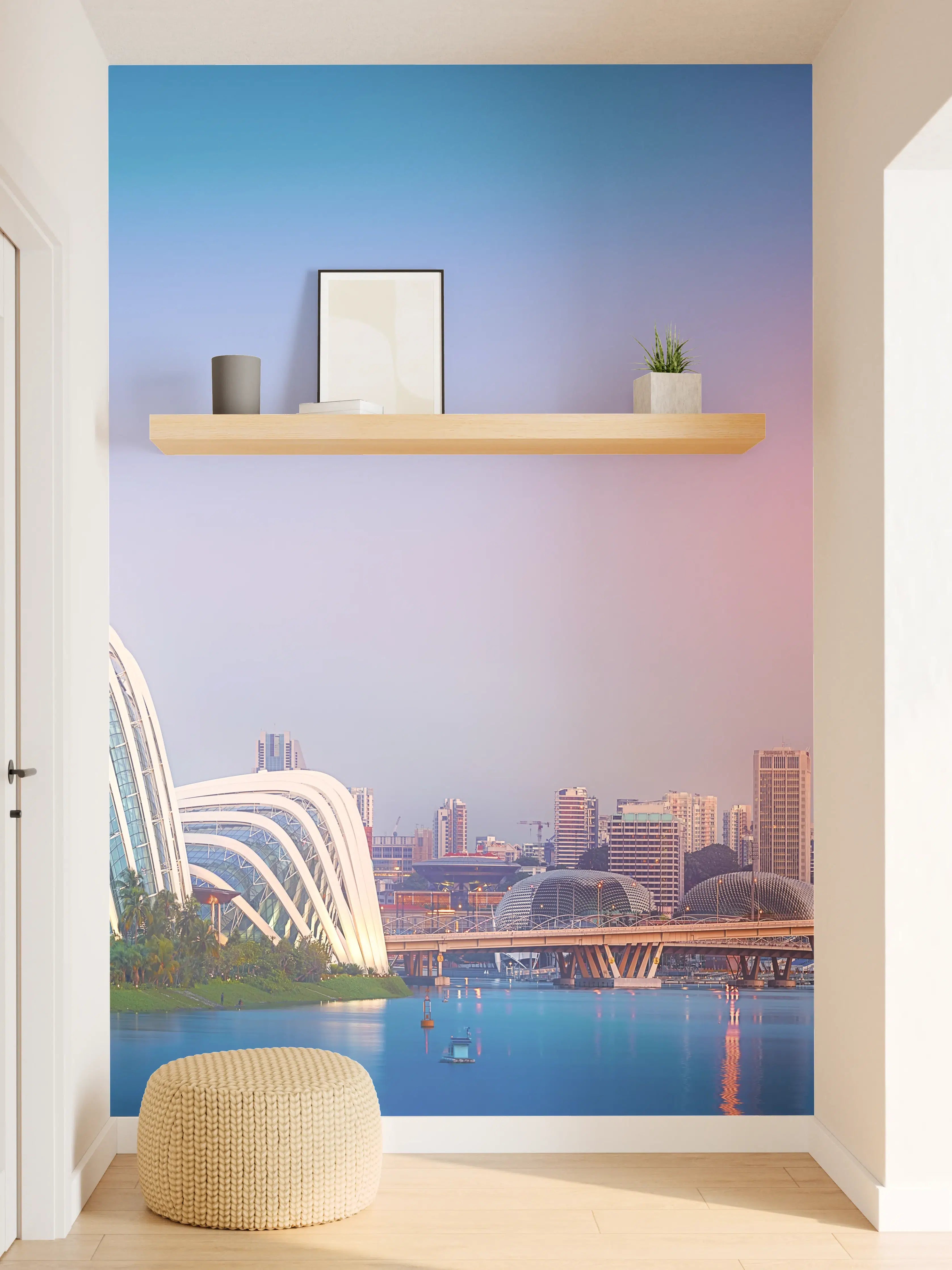 Wandverkleidung Flur - Skyline von Singapur