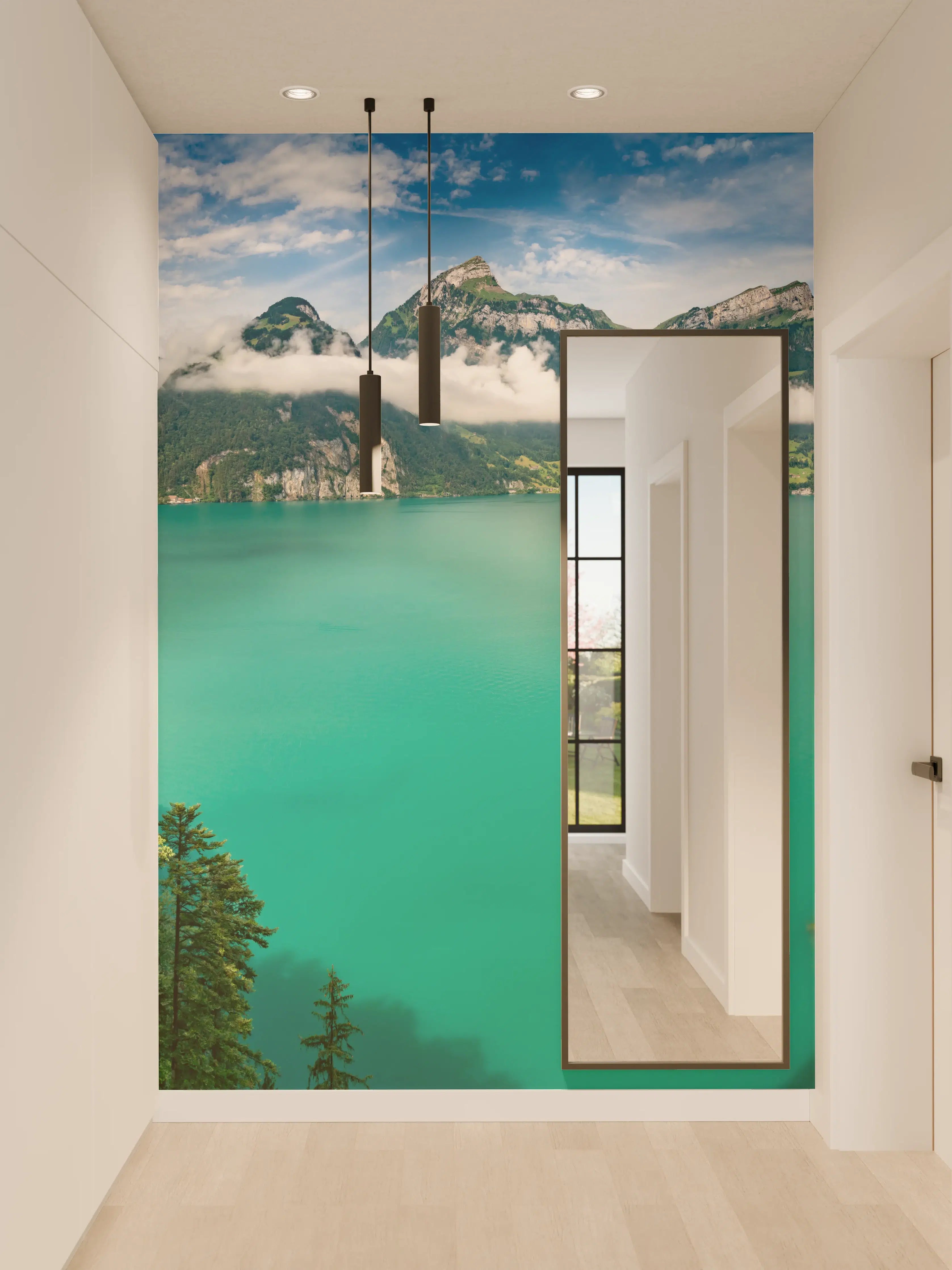 Wandverkleidung Flur - Sommeralpen im Blick- Schweiz