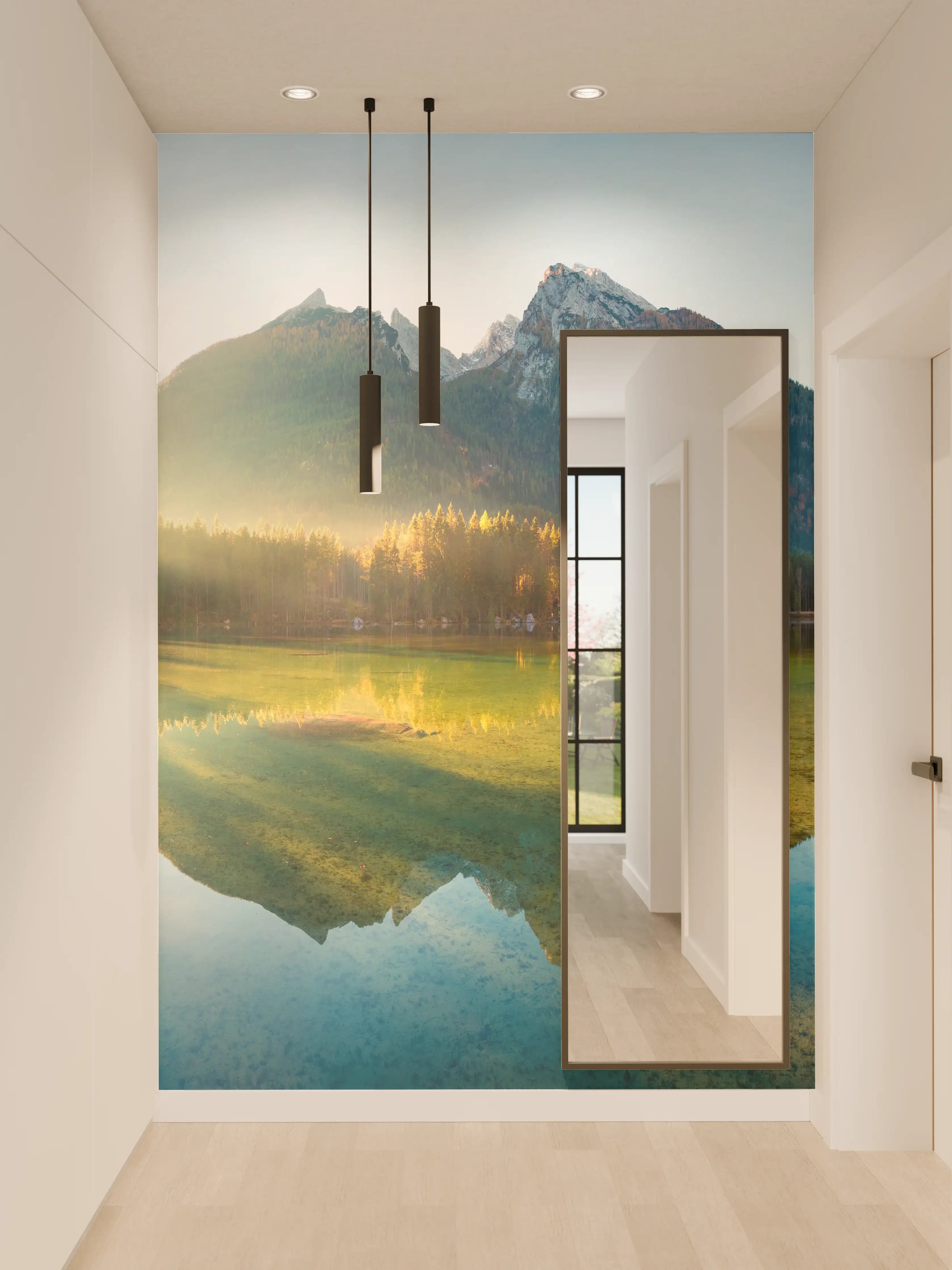 Wandverkleidung Flur - Sonnenaufgang am Hintersee