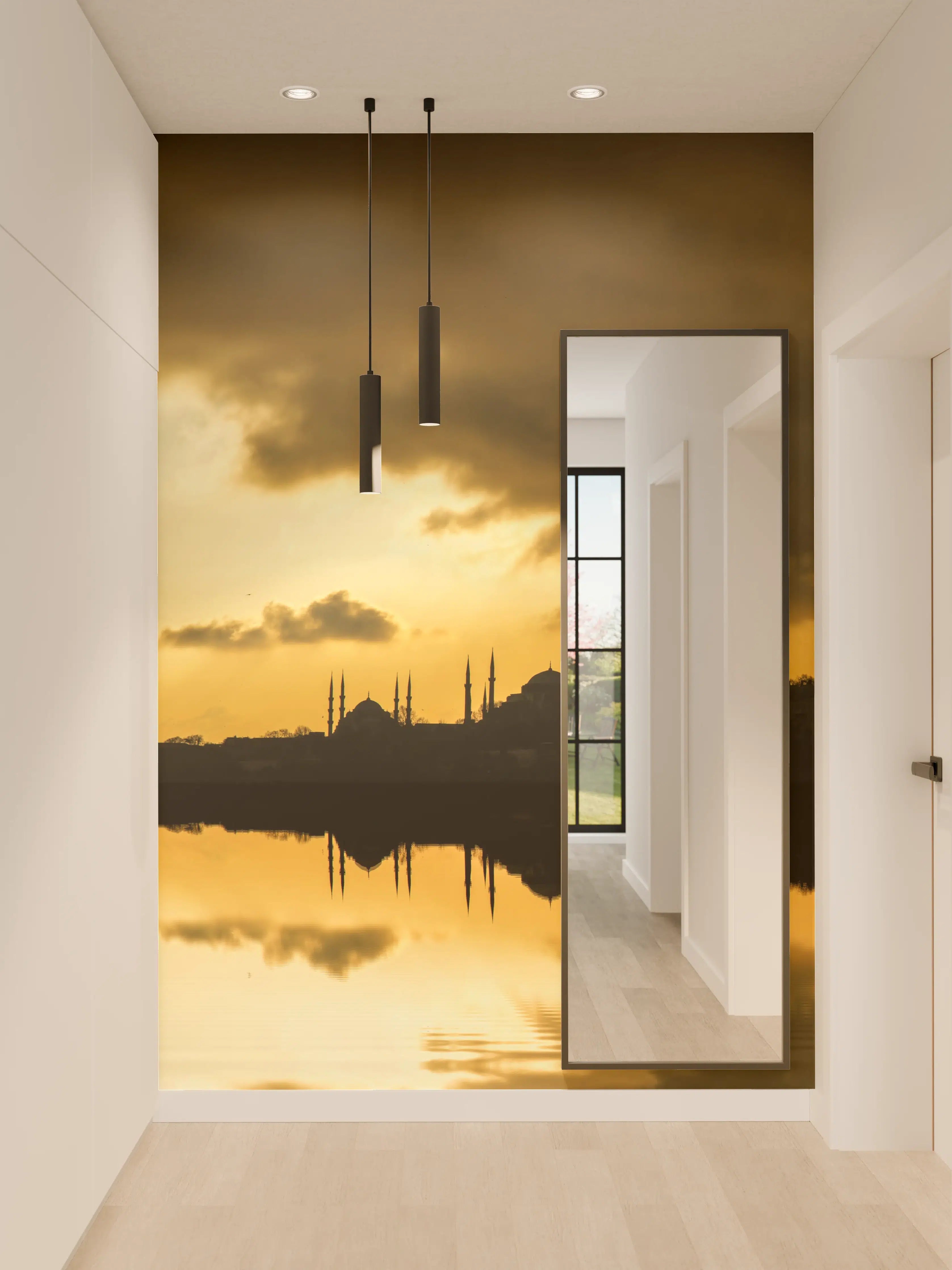 Wandverkleidung Flur - Sonnenuntergang Istanbul - Kiz kulesi