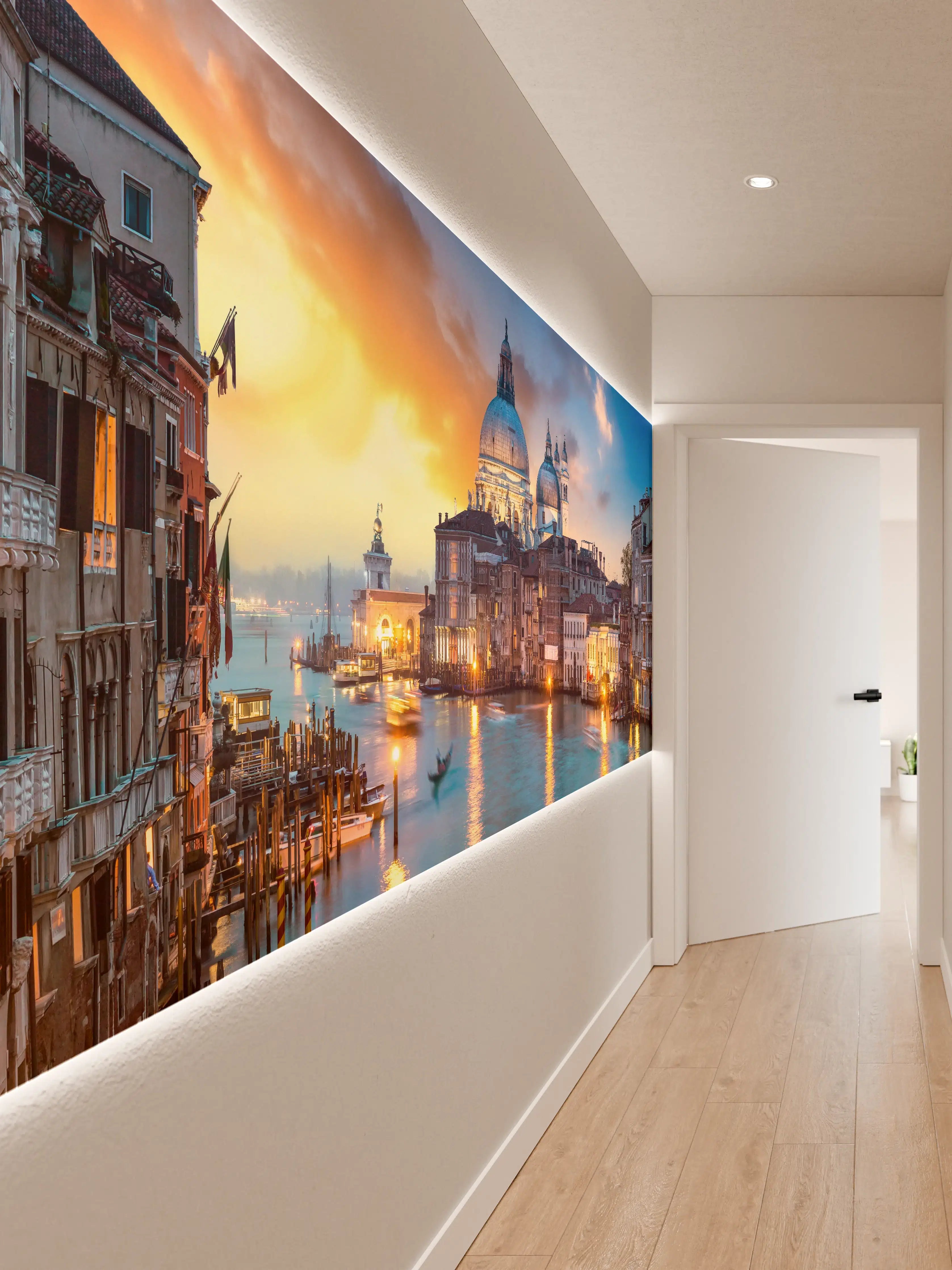 Wandverkleidung Flur - Sonnenuntergang am Canal Grande - Venedig 2