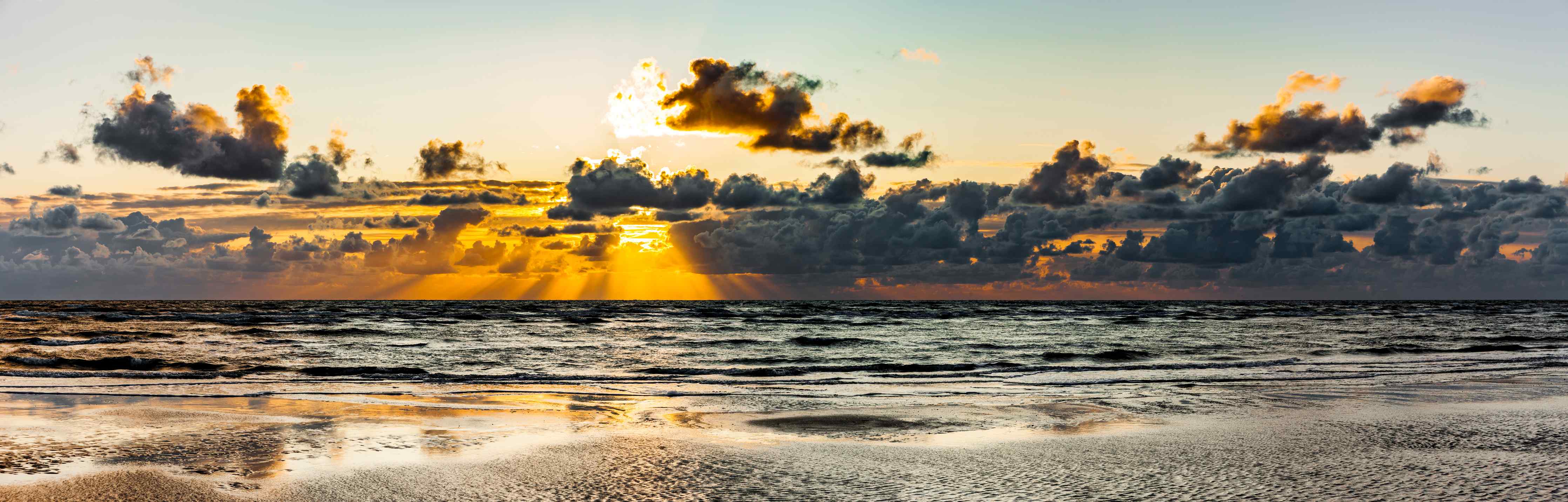 Wandverkleidung Flur-Sonnenuntergang am ruhigen Meer