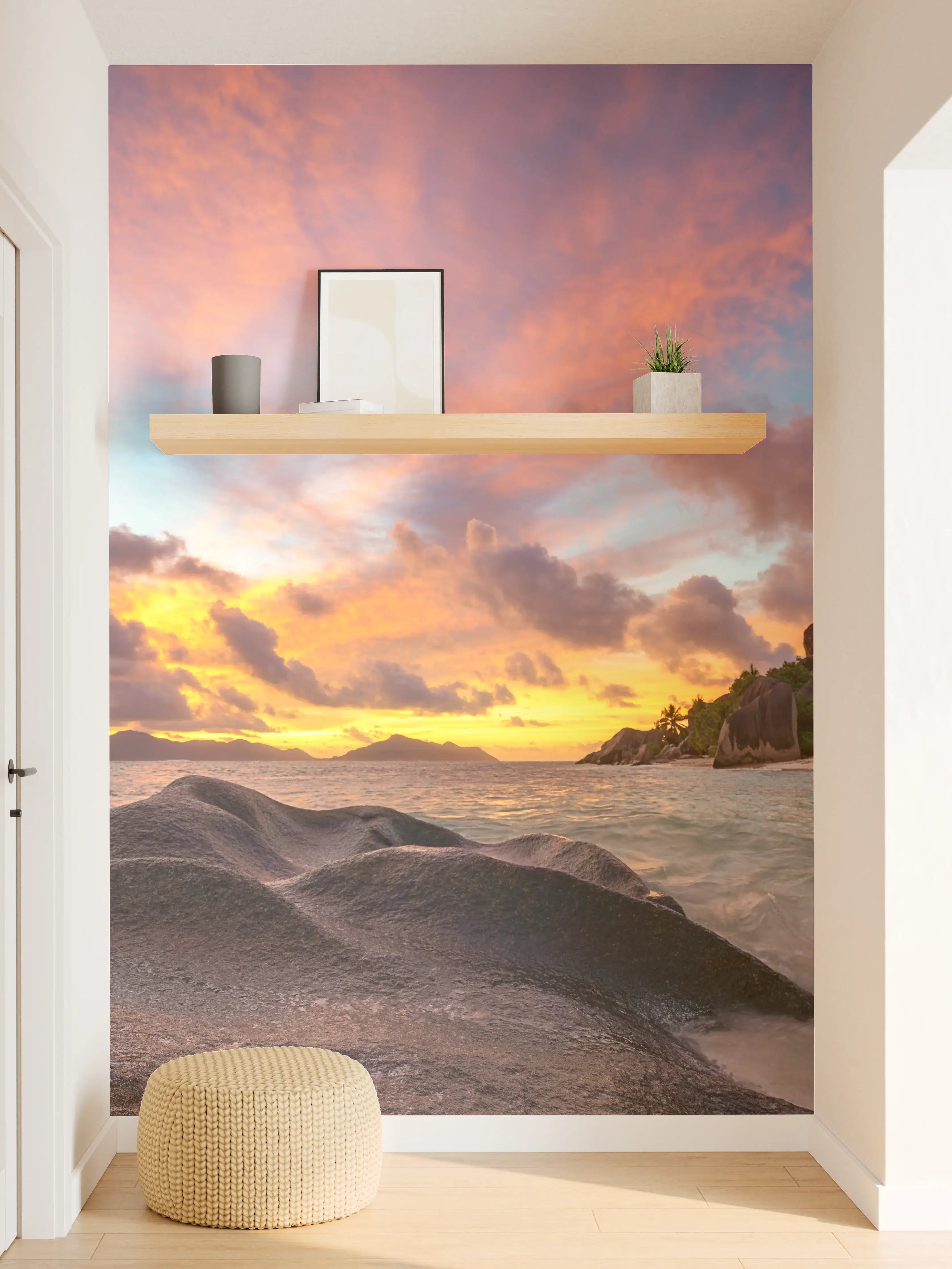 Wandverkleidung Flur - Sonnenuntergang am tropischen Strand