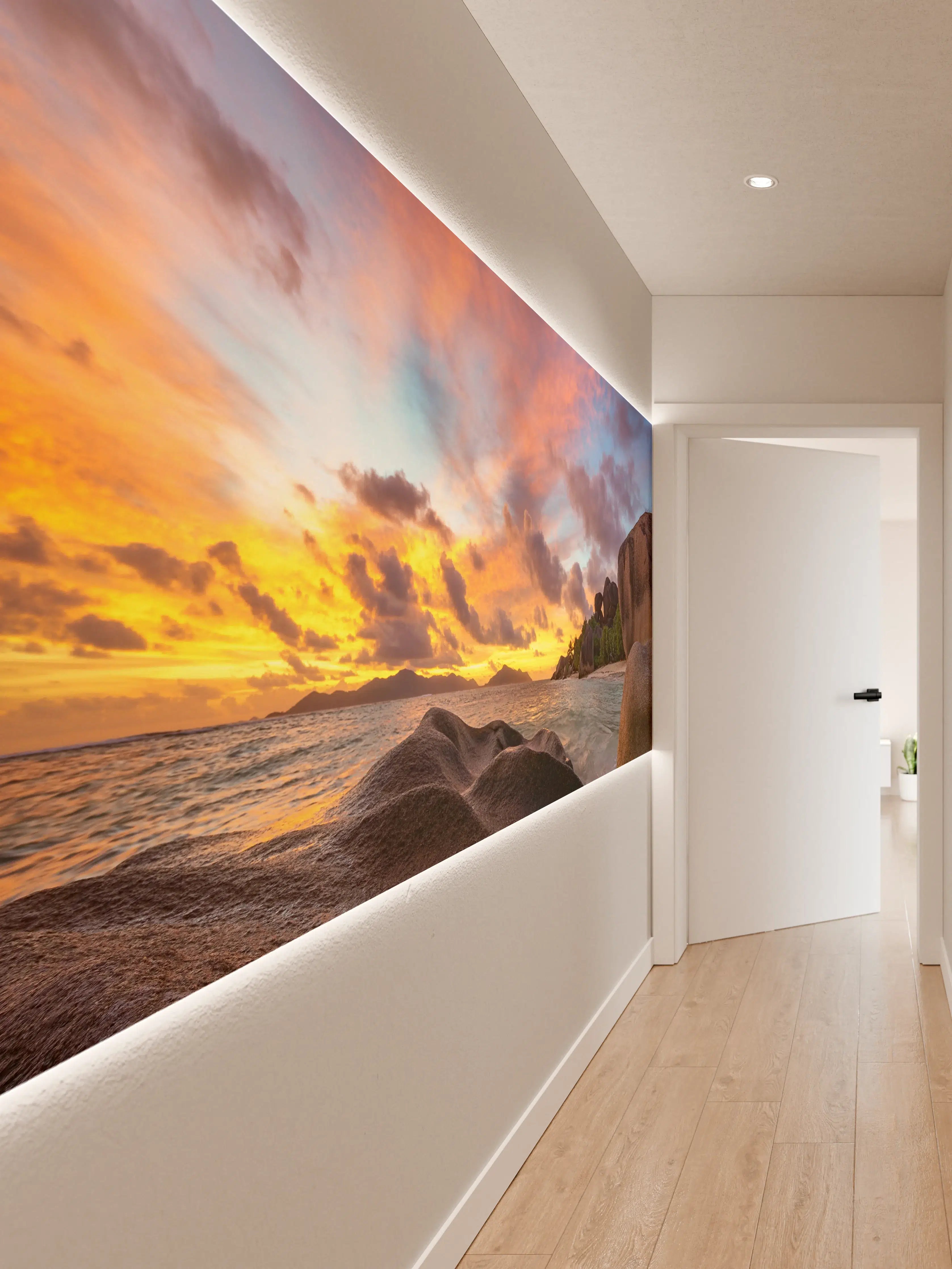 Wandverkleidung Flur - Sonnenuntergang am tropischen Strand