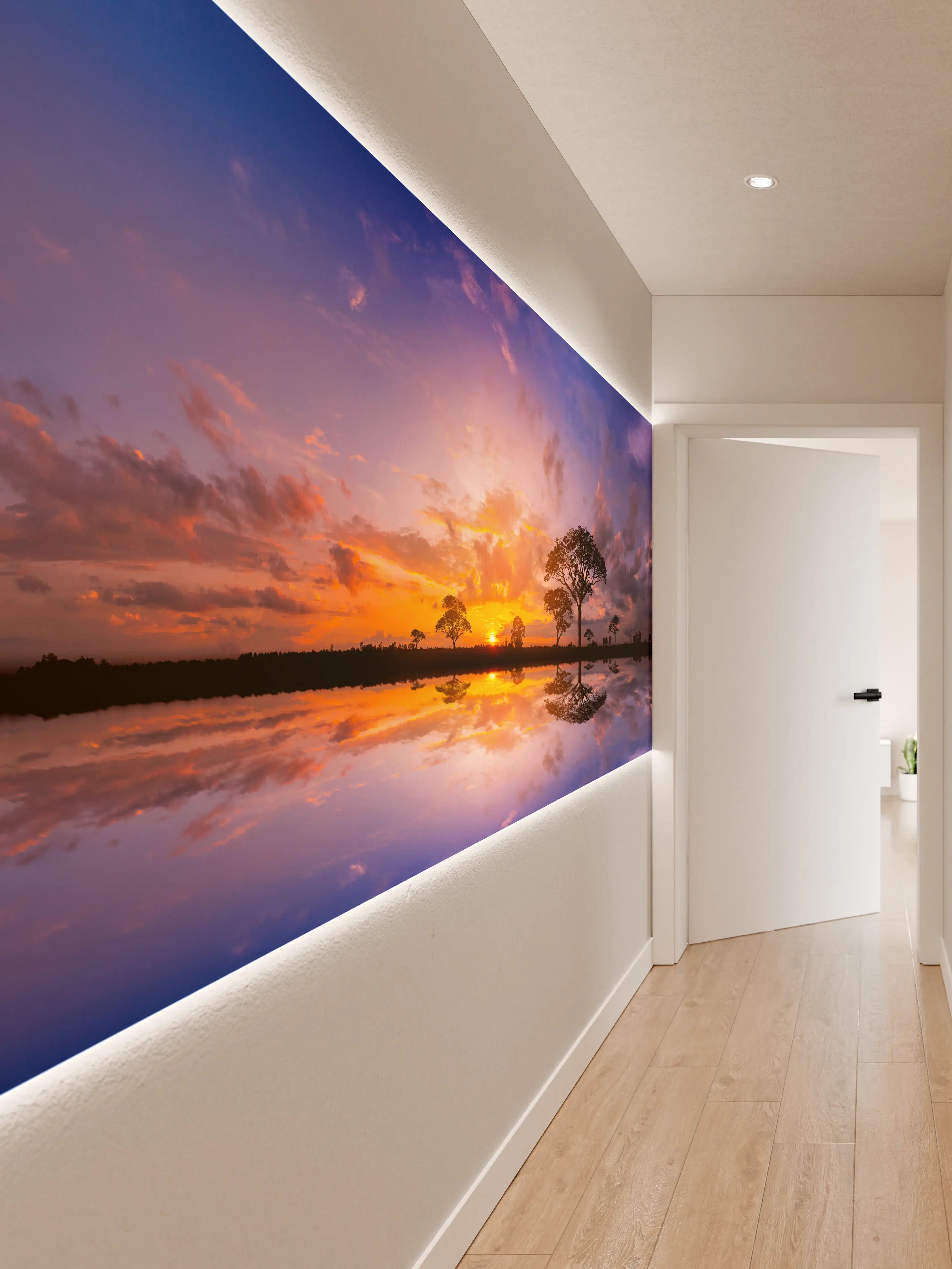 Wandverkleidung Flur - Sonnenuntergang in Afrika