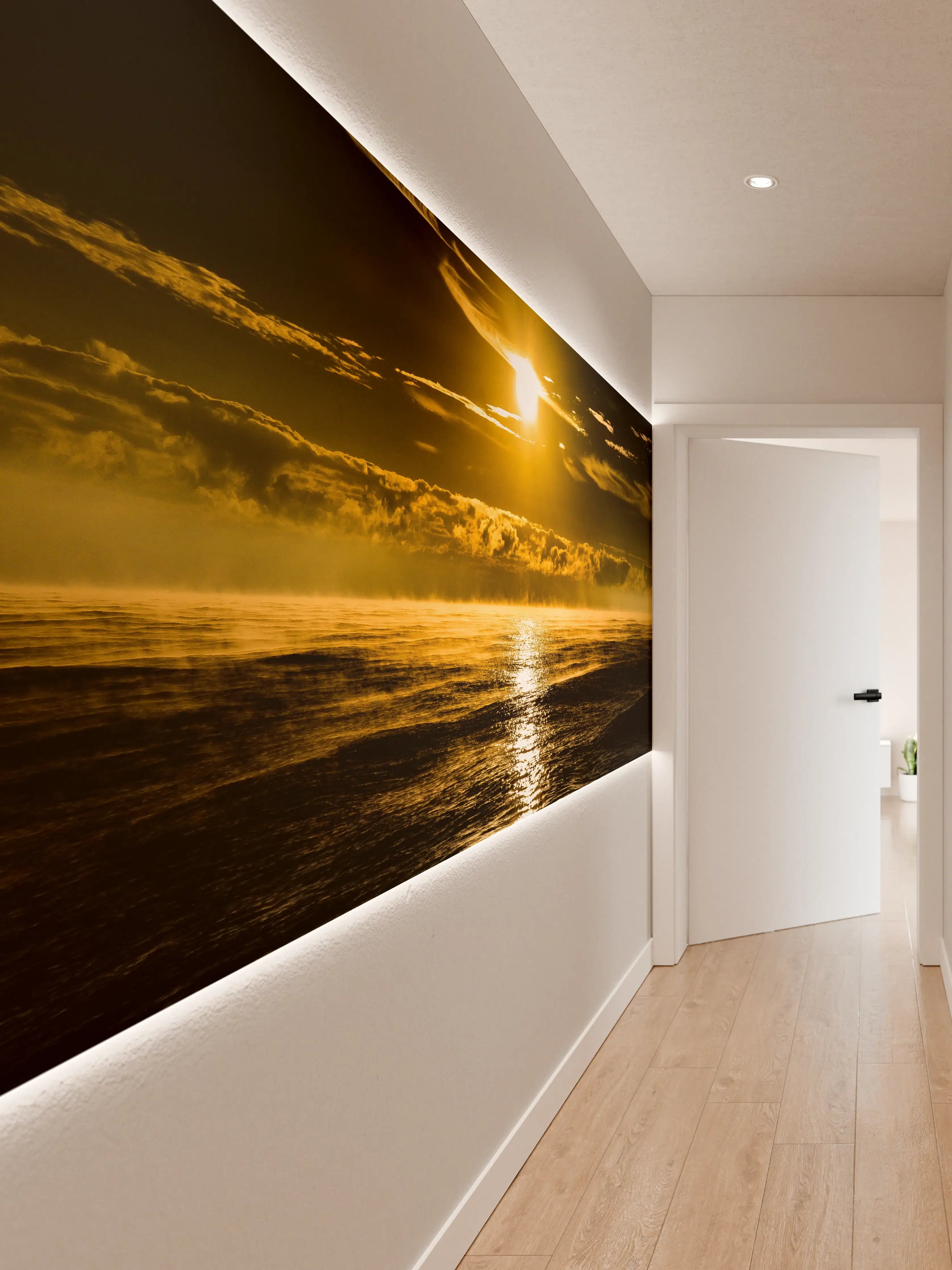 Wandverkleidung Flur - Sonnenuntergang über dem Meer