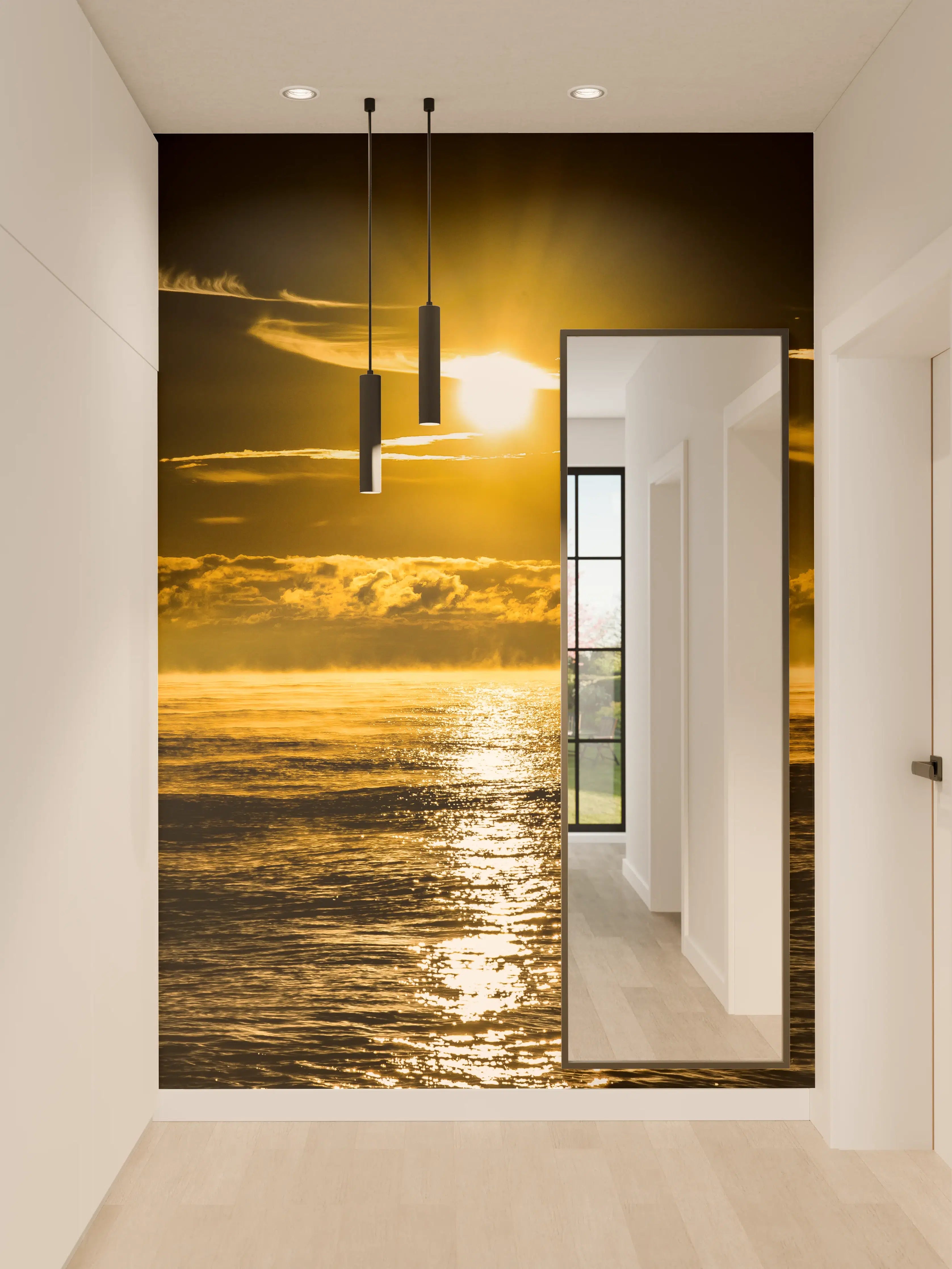 Wandverkleidung Flur - Sonnenuntergang über dem Meer