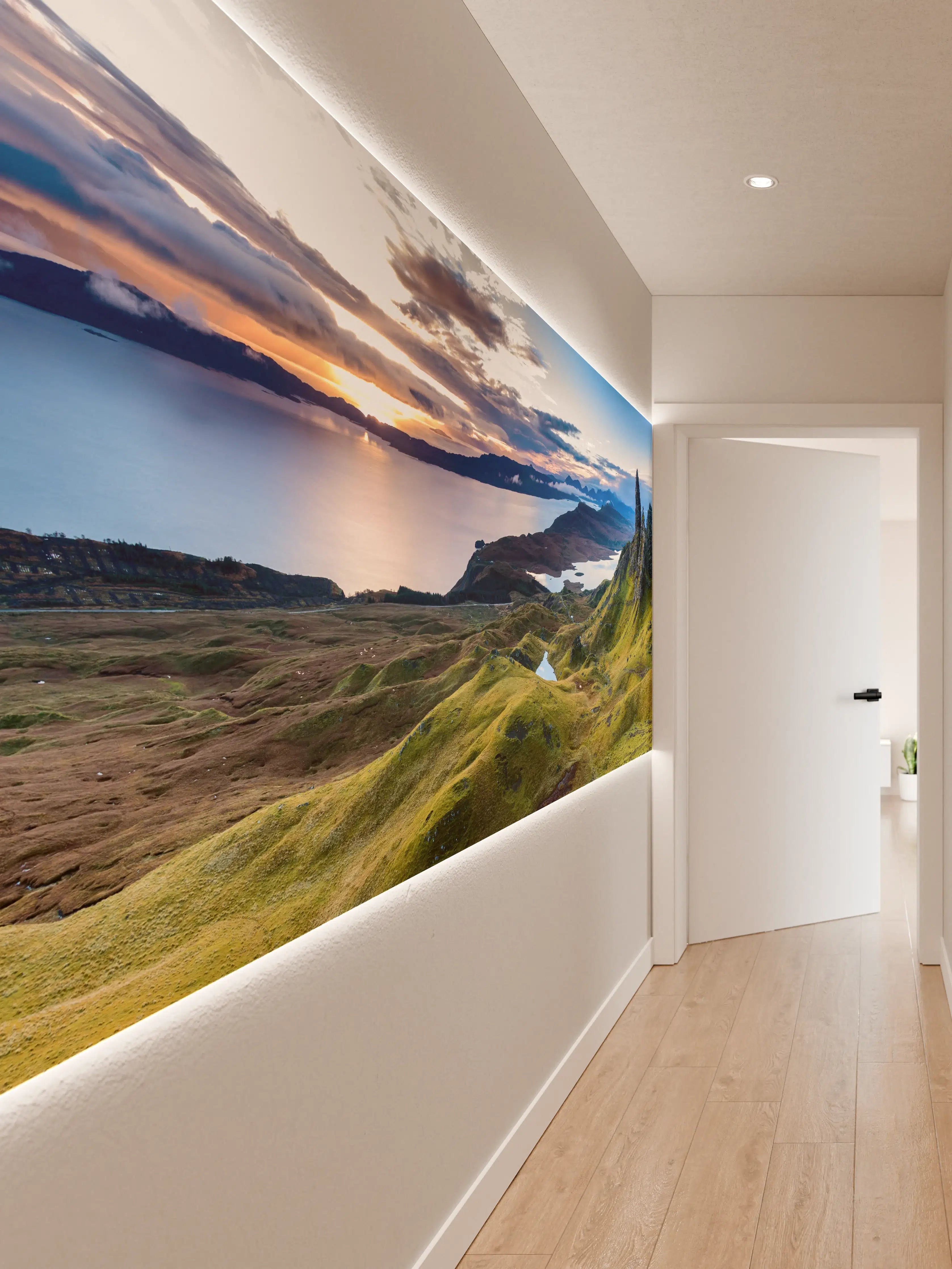 Wandverkleidung Flur - Spektakuläre Landschaft mit beeindruckenden Felsformationen und Panoramaansicht