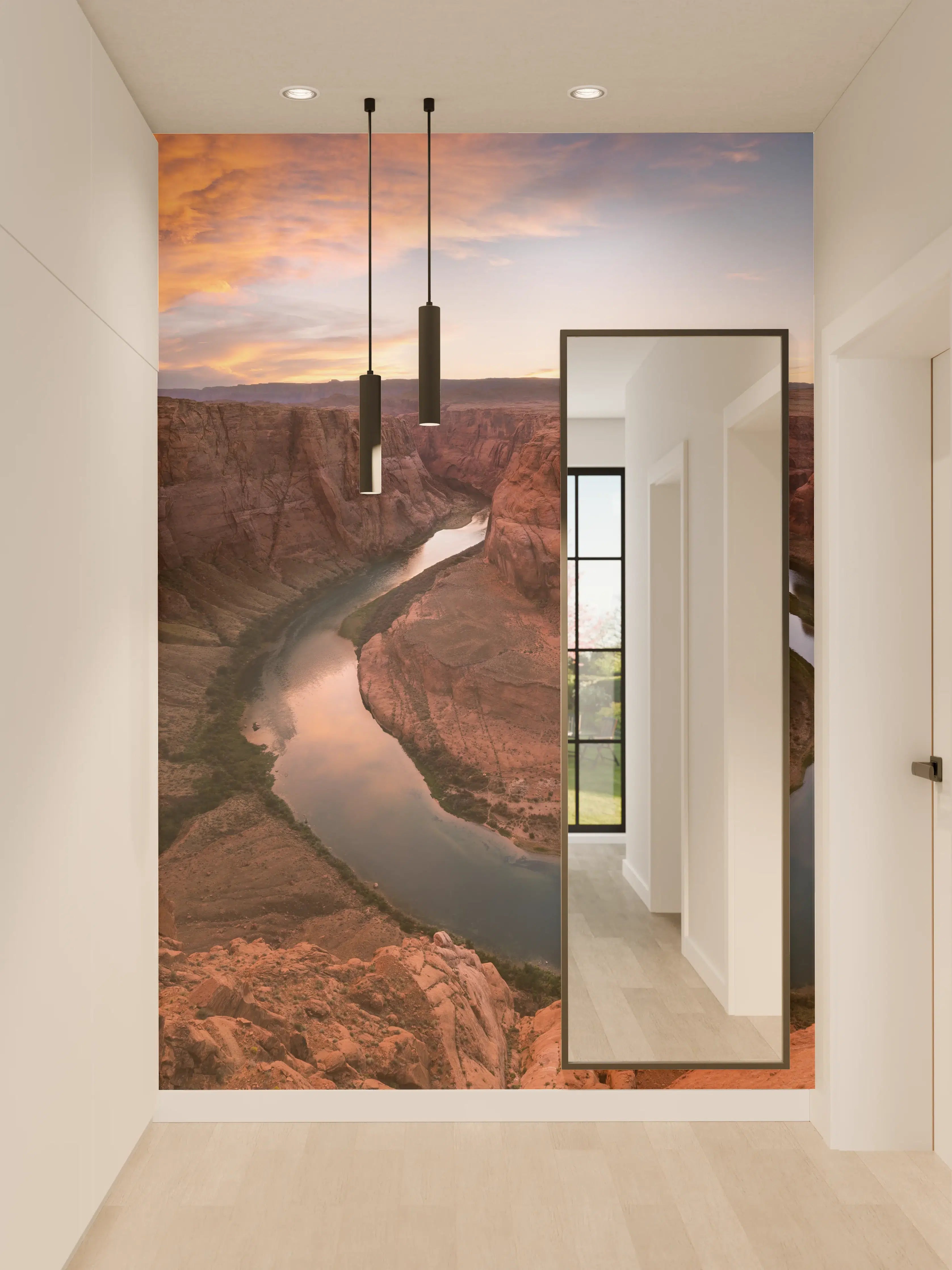 Wandverkleidung Flur - Spektakulärer Blick auf den Horseshoe Bend bei Sonnenuntergang