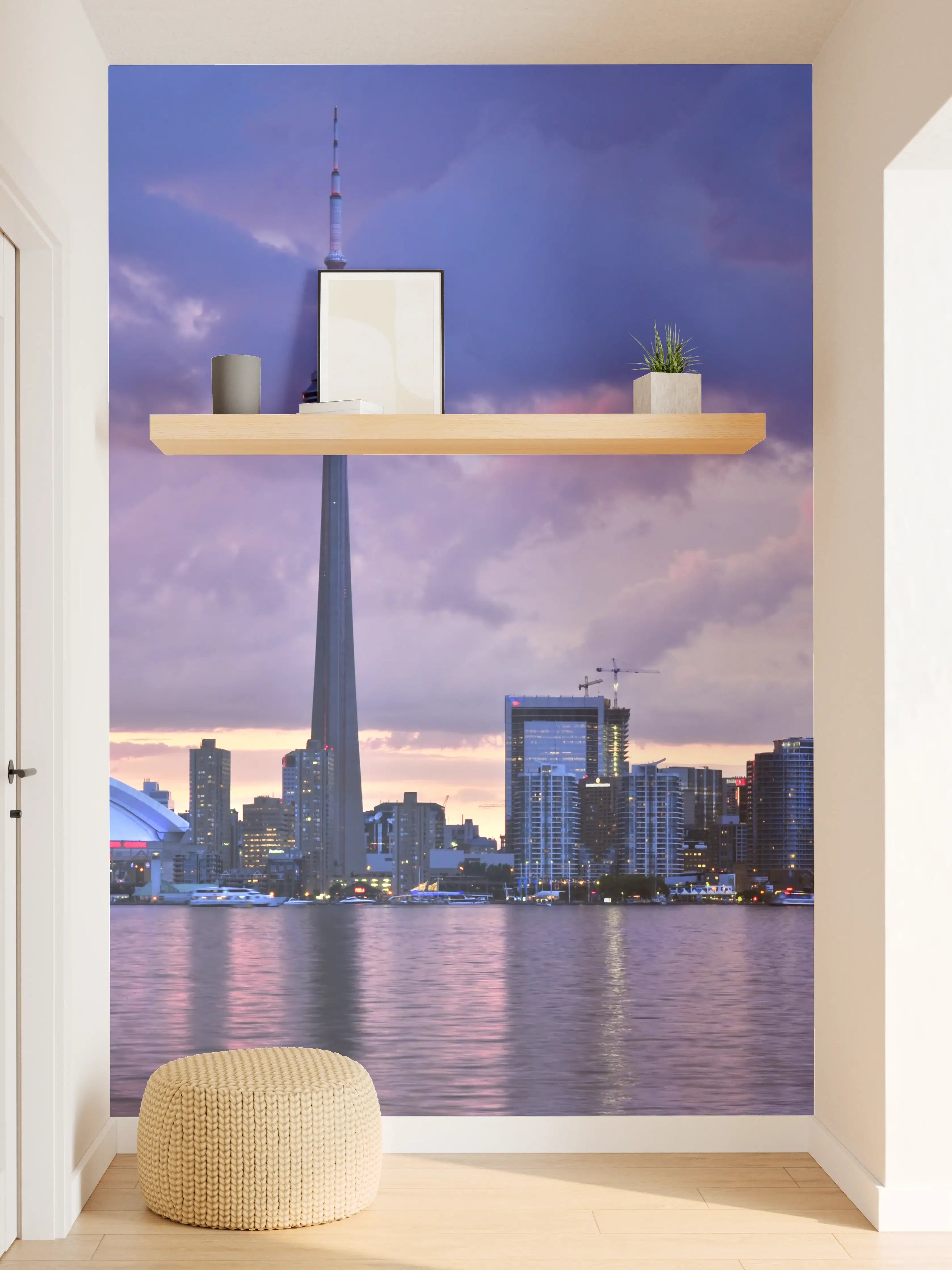 Wandverkleidung Flur - Spektakulärer Skyline bei Sonnenuntergang