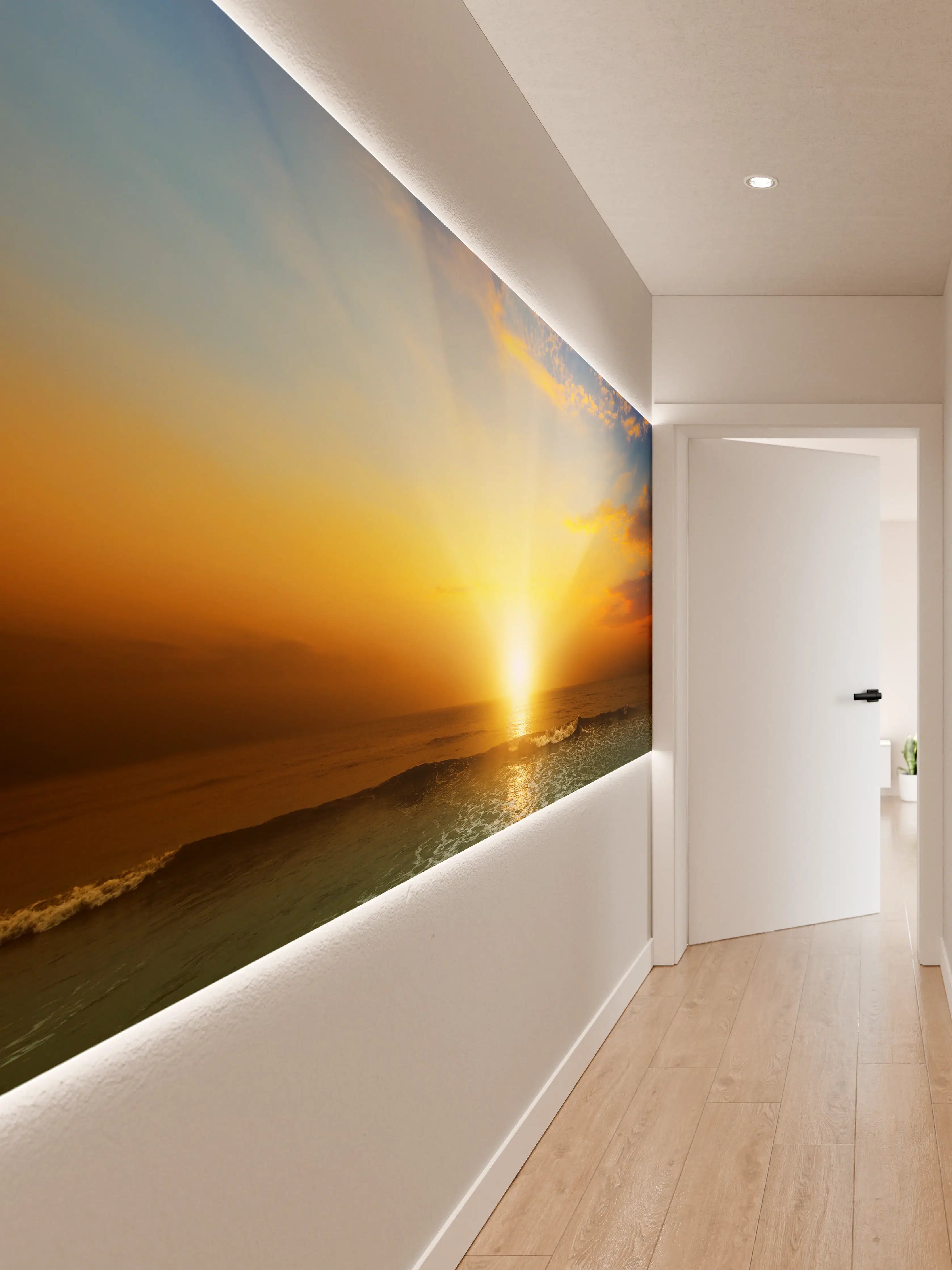 Wandverkleidung Flur - Spektakulärer Sonnenaufgang über dem Meer