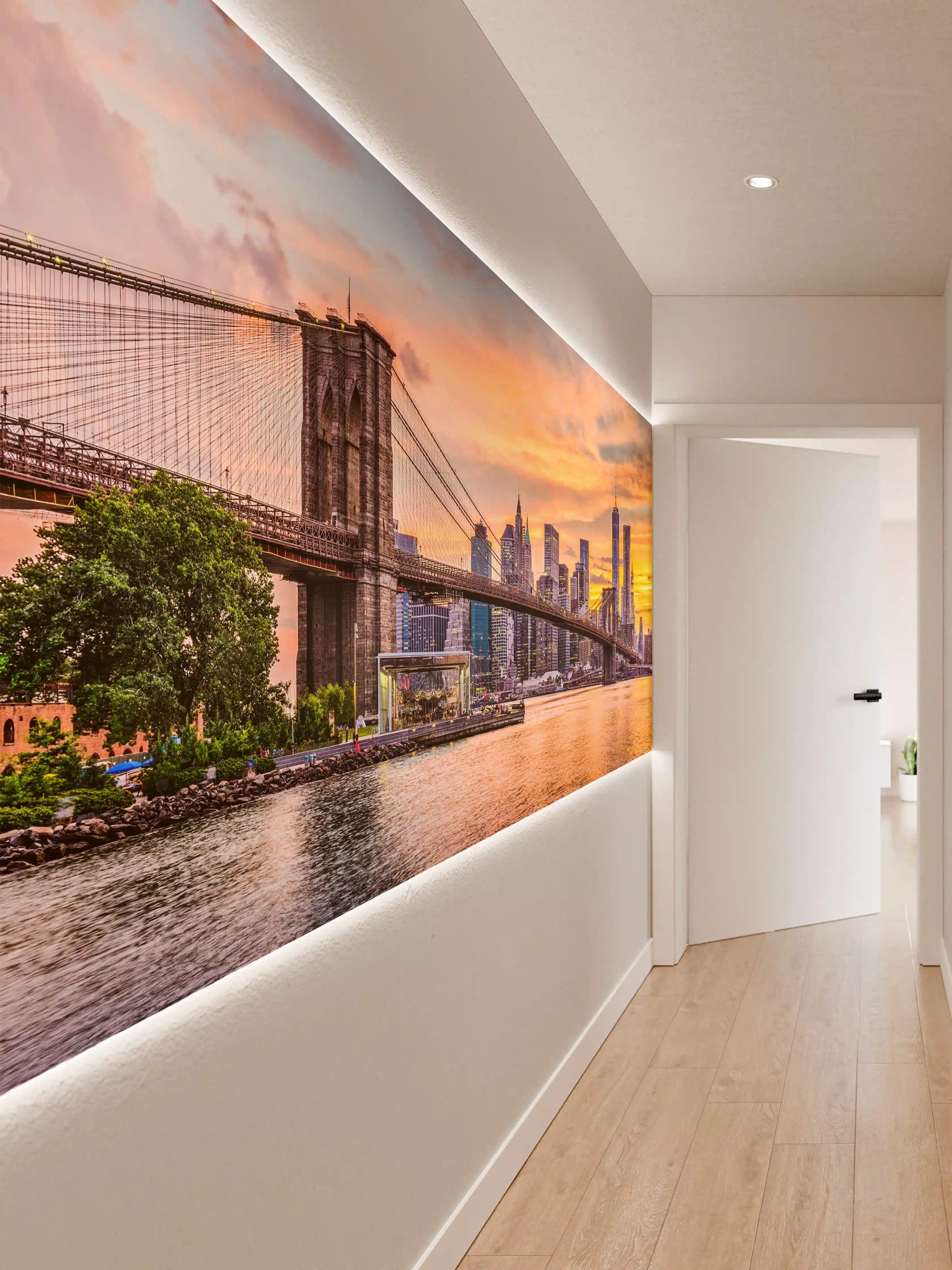 Wandverkleidung Flur - Spektakulärer Sonnenuntergang über New York