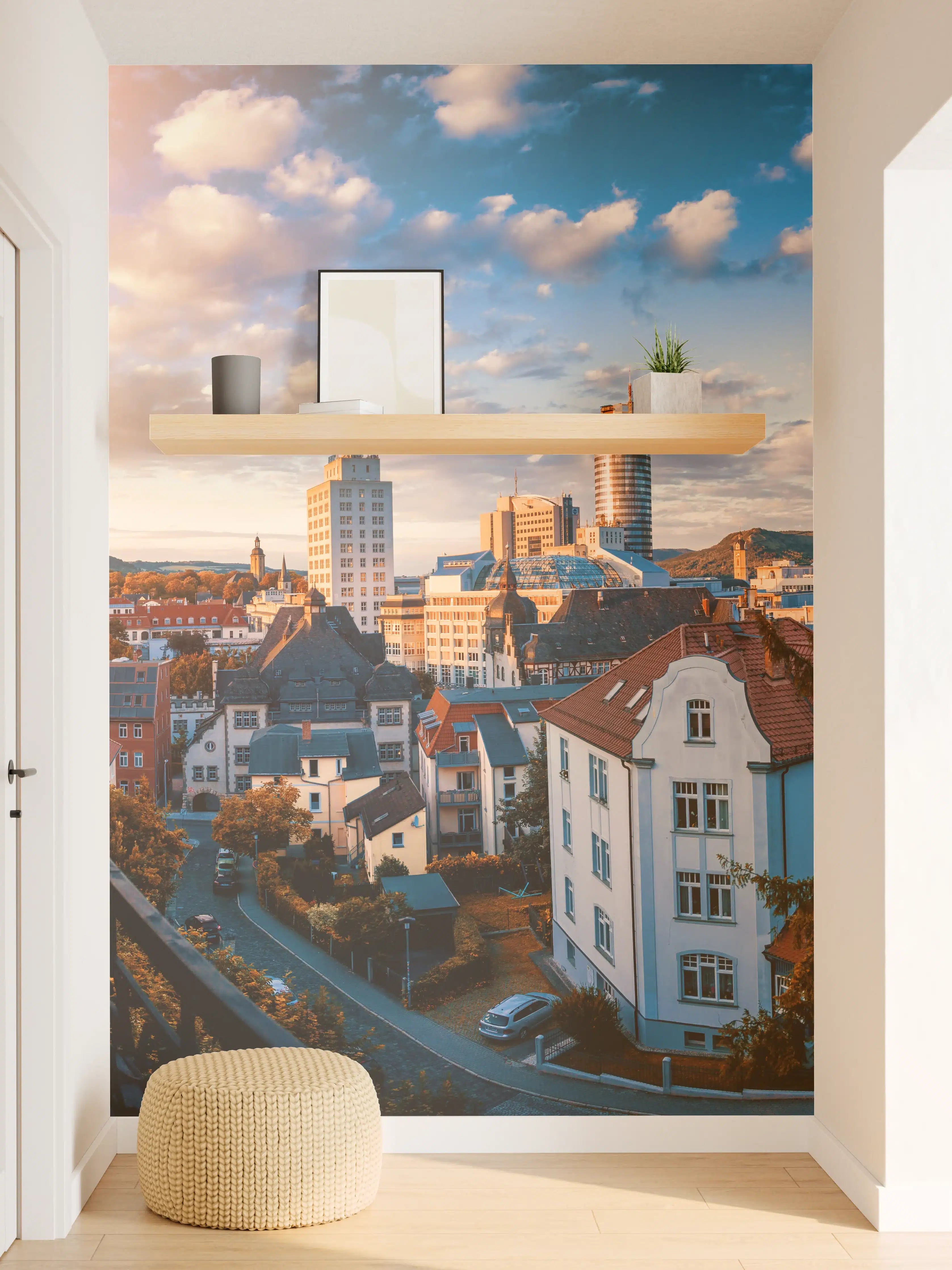 Wandverkleidung Flur - Stadtblick auf Jena