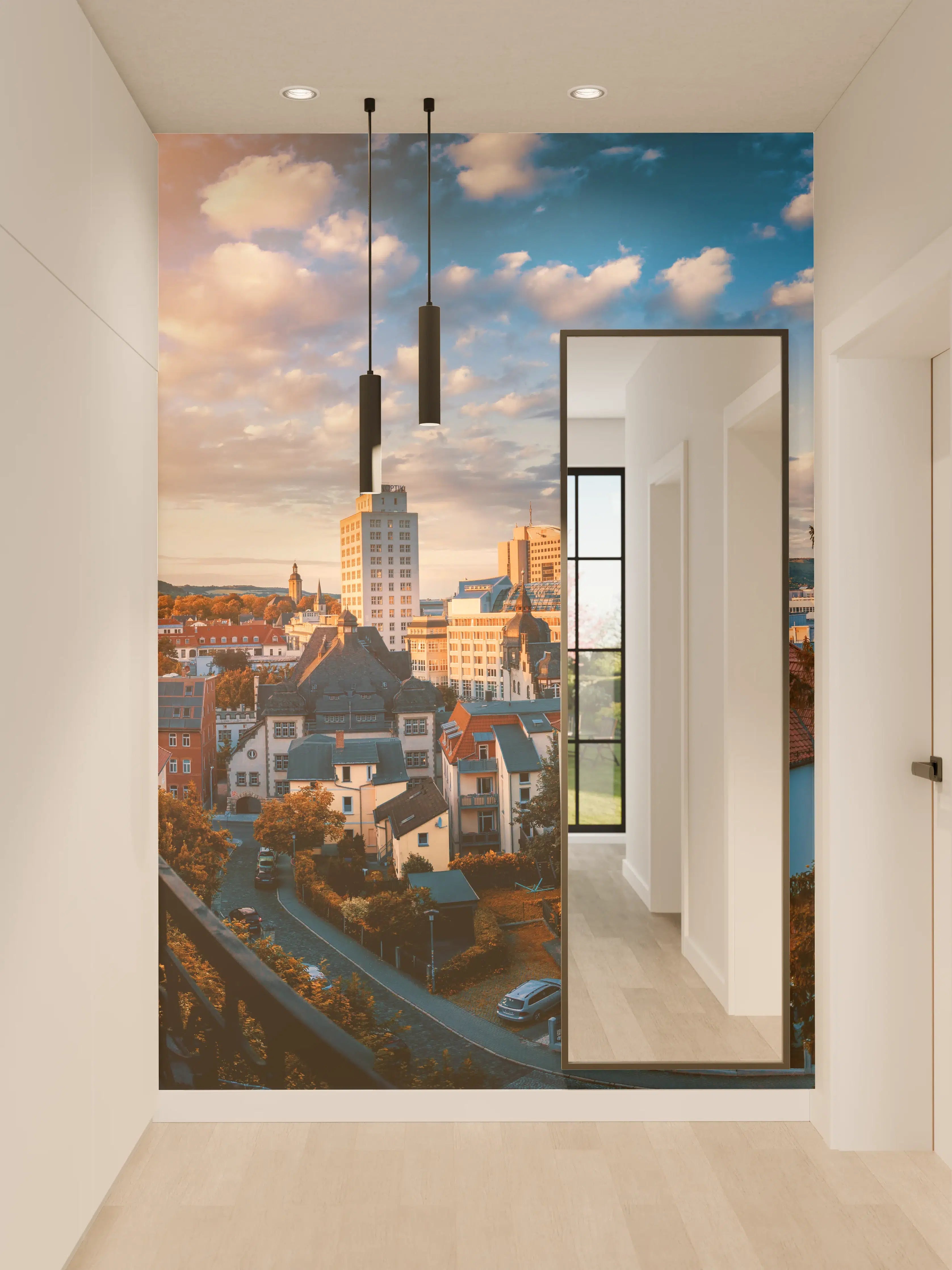 Wandverkleidung Flur - Stadtblick auf Jena
