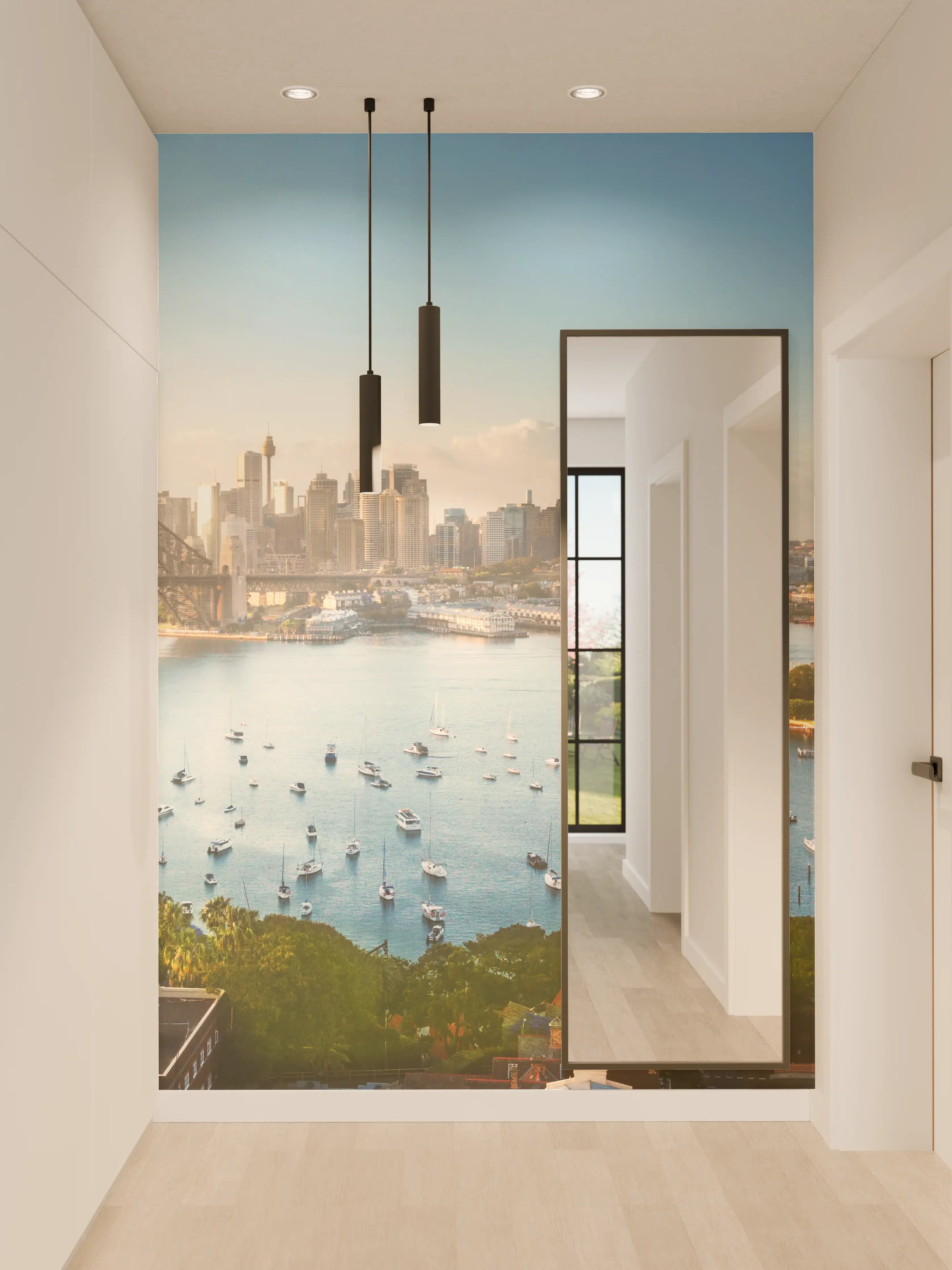 Wandverkleidung Flur - Stadtmotive mit Wasserblick