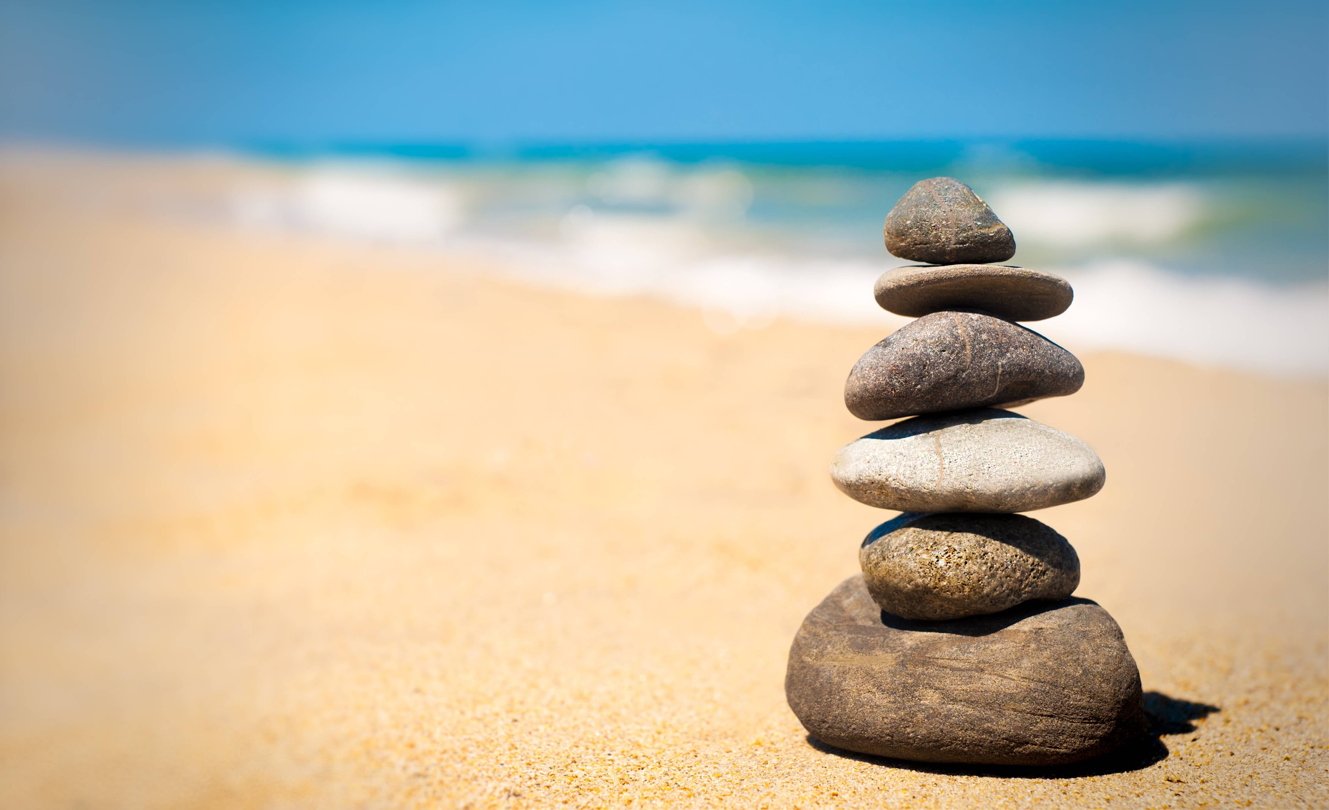 Wandverkleidung Flur-Steine Meditation Balance