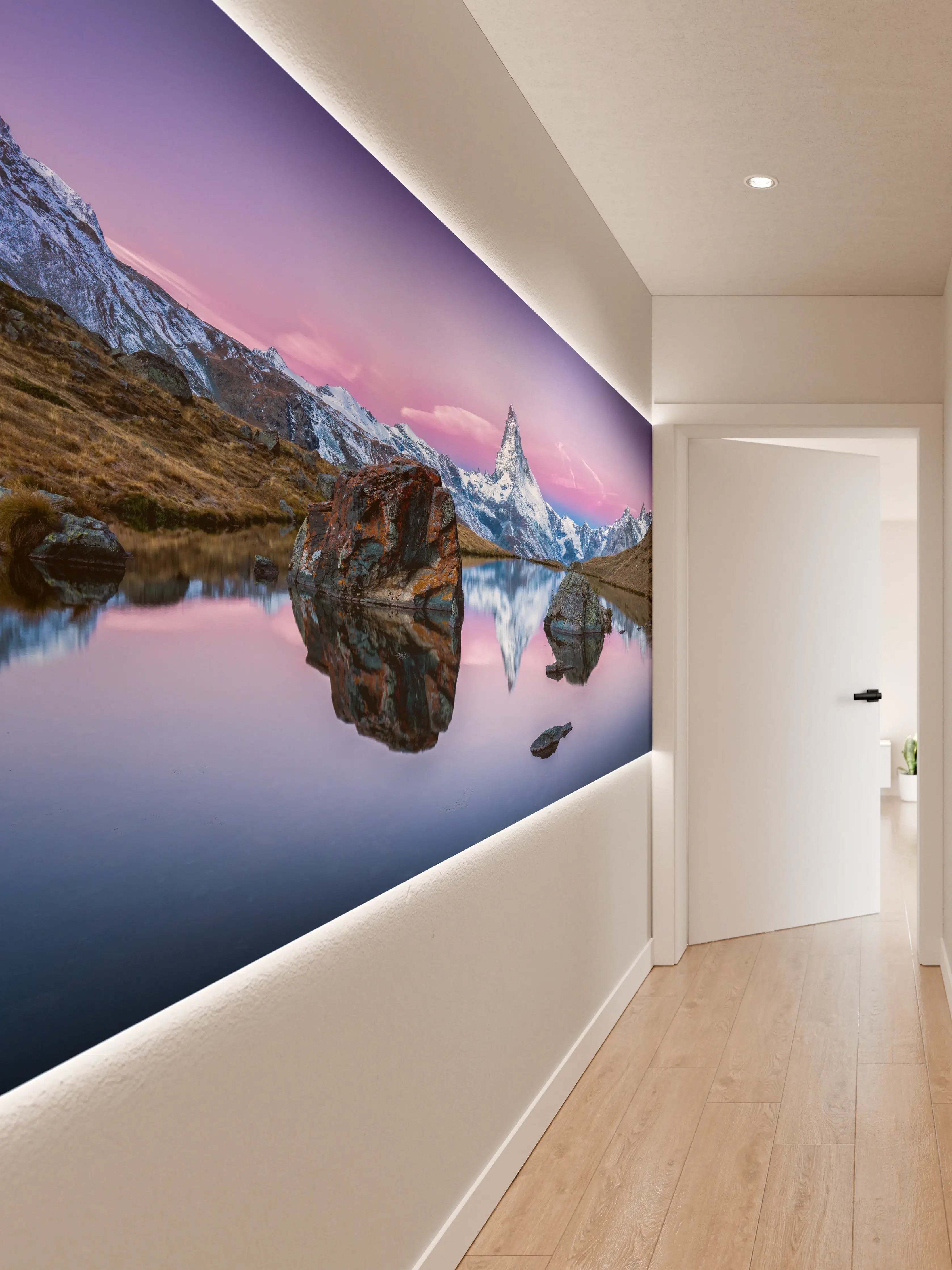 Wandverkleidung Flur - Stellisee in Schweiz - Matterhorn Panorama