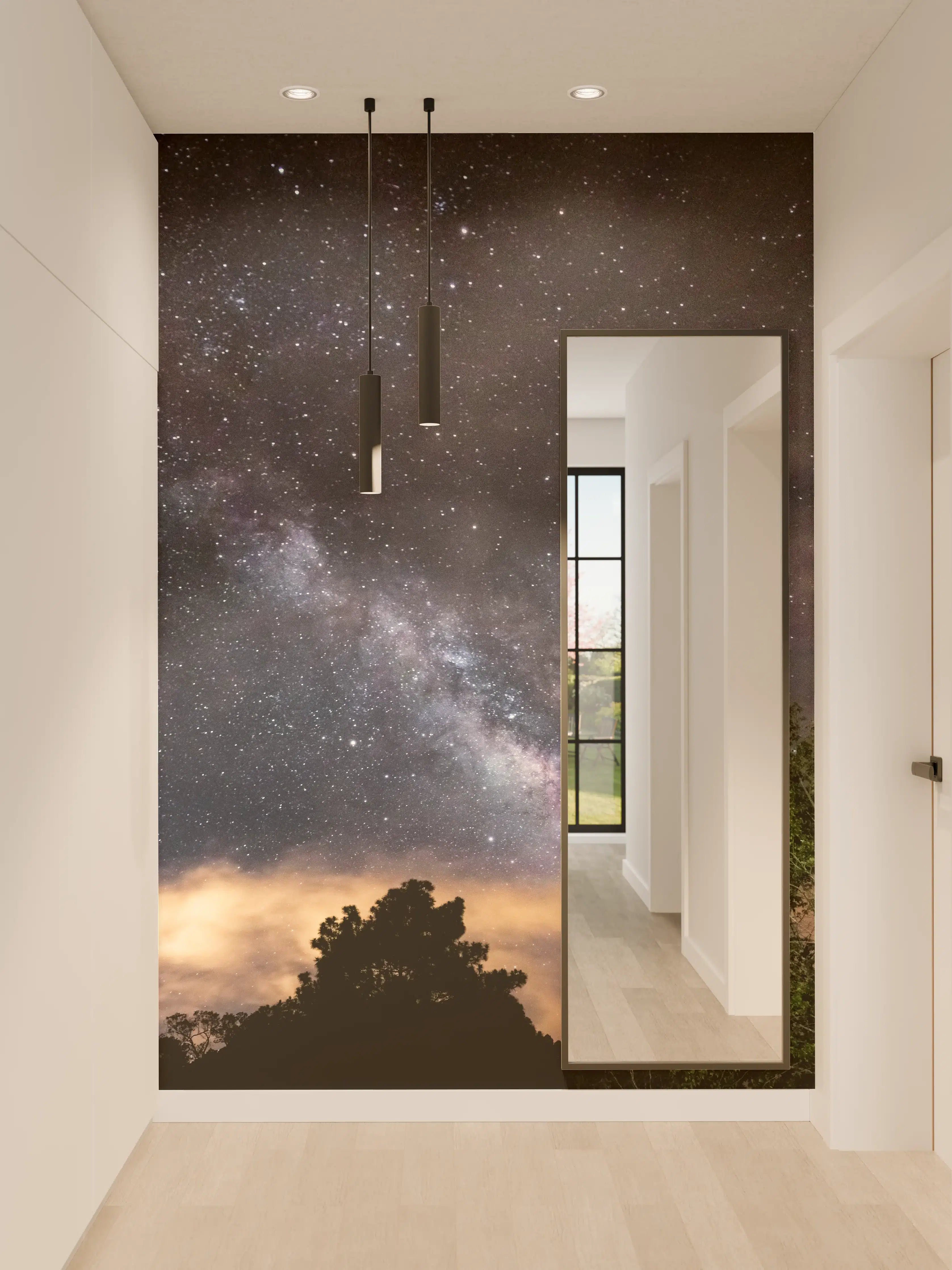 Wandverkleidung Flur - Sterne im Himmel bei Nacht