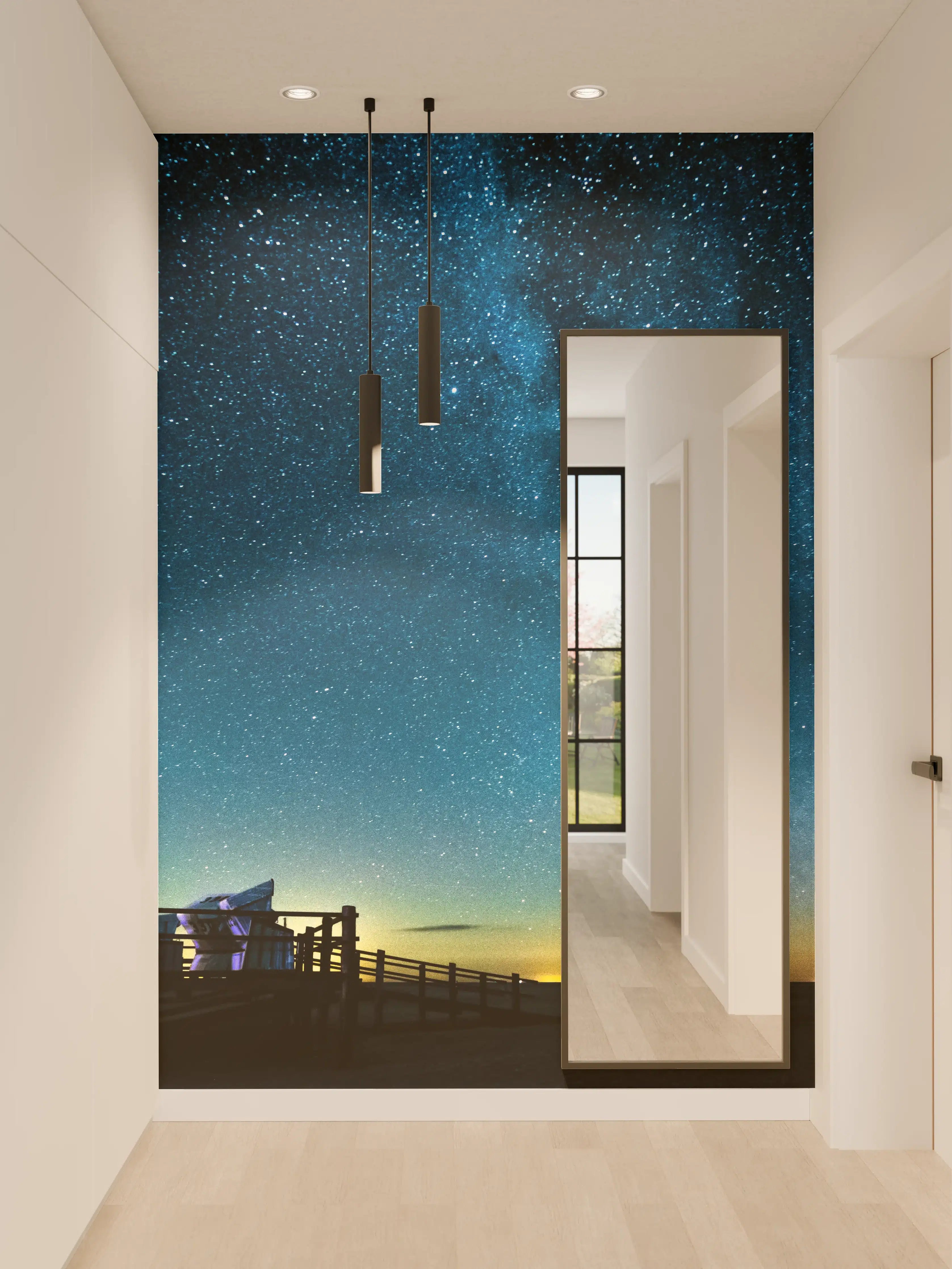 Wandverkleidung Flur - Sternenhimmel über dem Strand