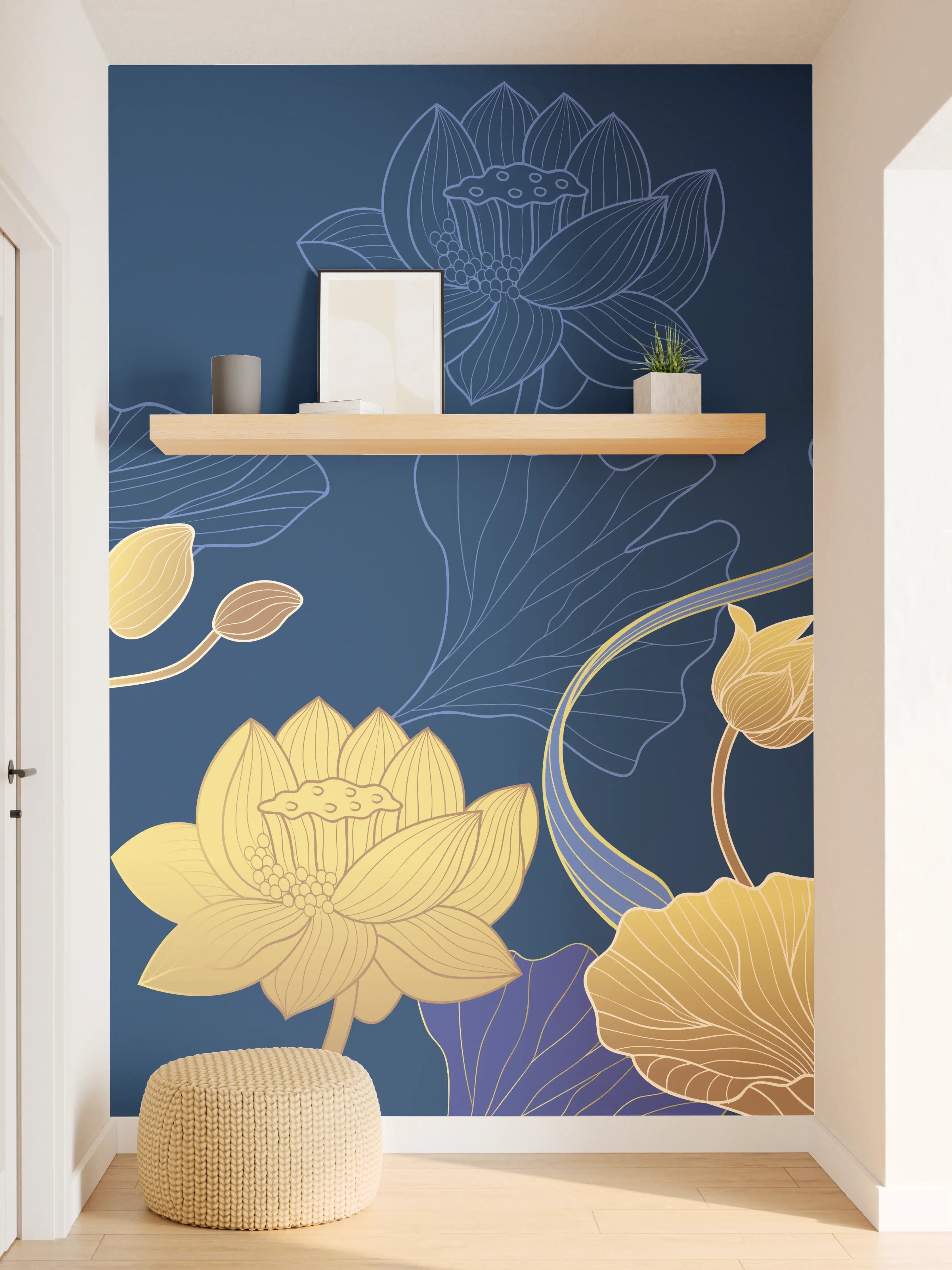 Wandverkleidung Flur - Stilvolle Blumenmuster Tapete