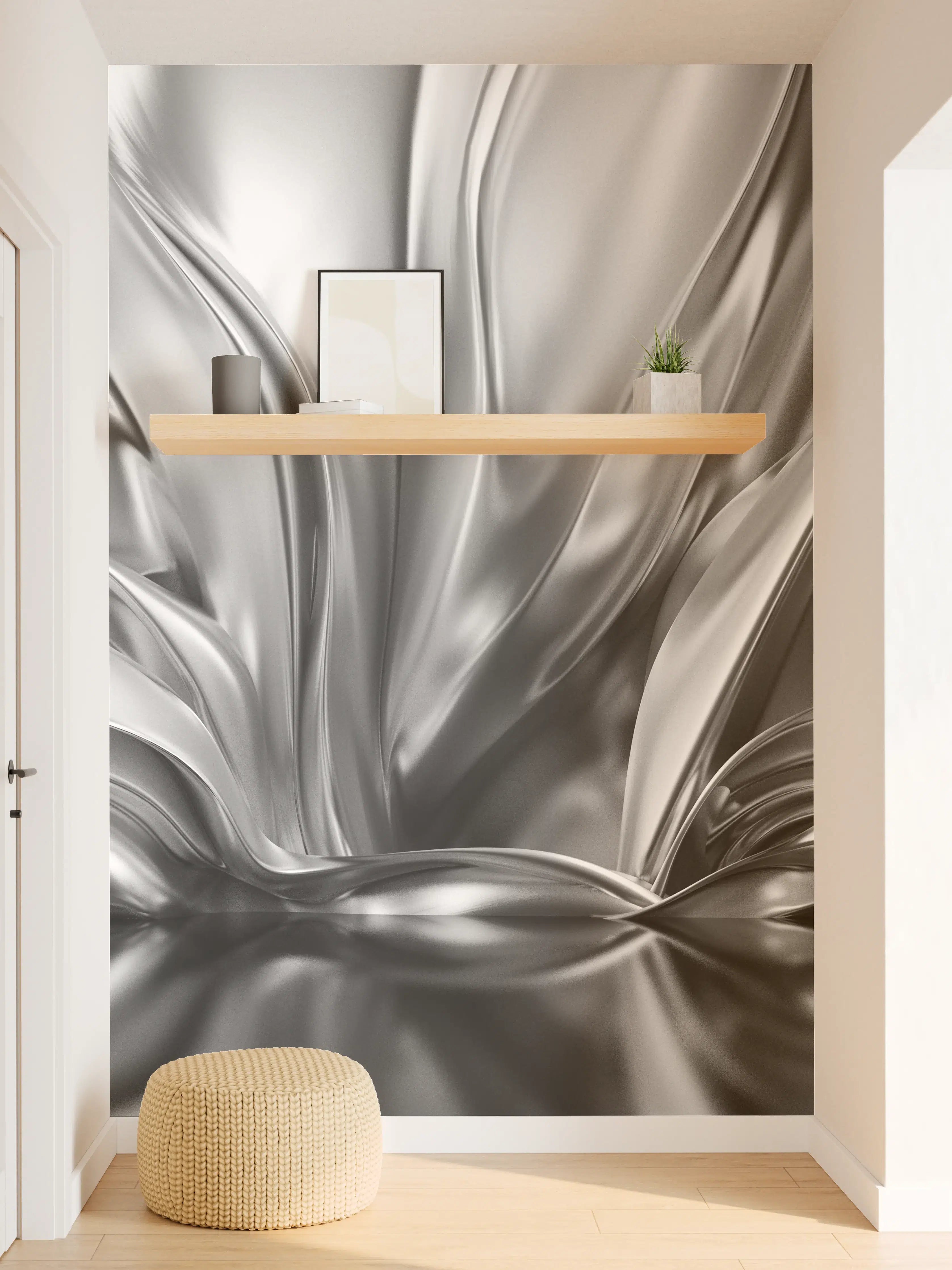 Wandverkleidung Flur - Stilvolles Metall-Design in Grautönen