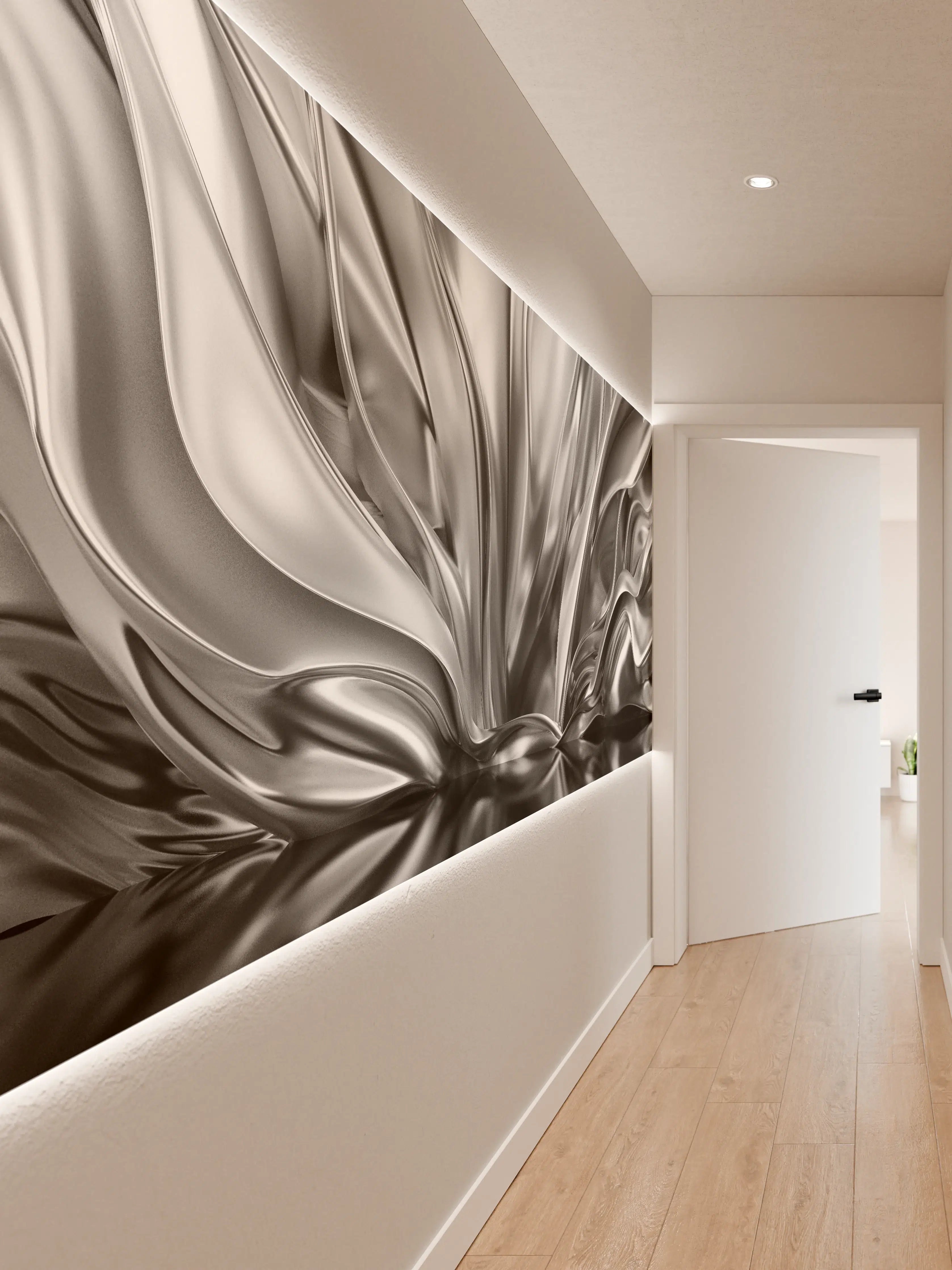 Wandverkleidung Flur - Stilvolles Metall-Design in Grautönen