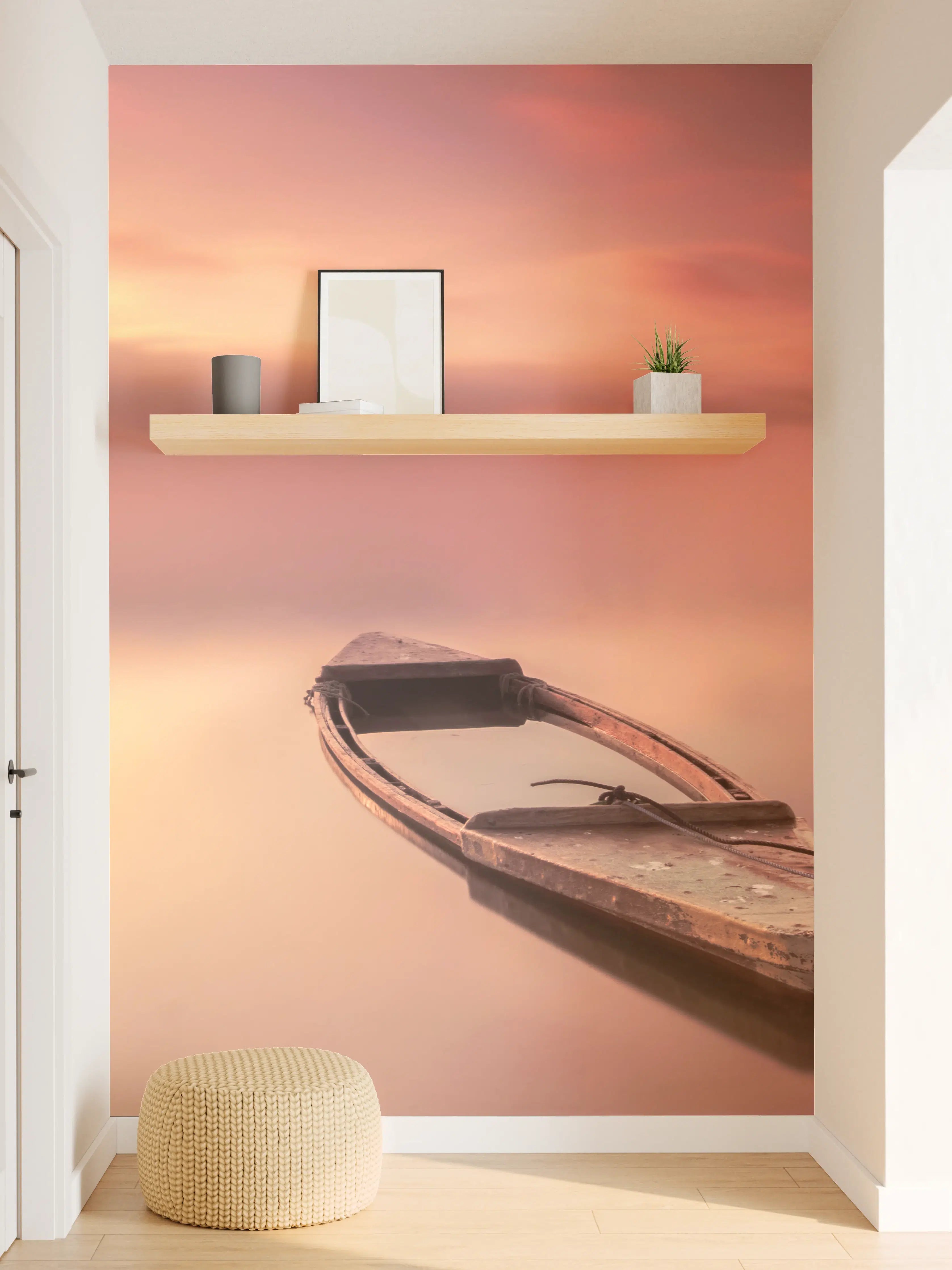 Wandverkleidung Flur - Stimmungsvolle Bootaufnahme bei Sonnenuntergang