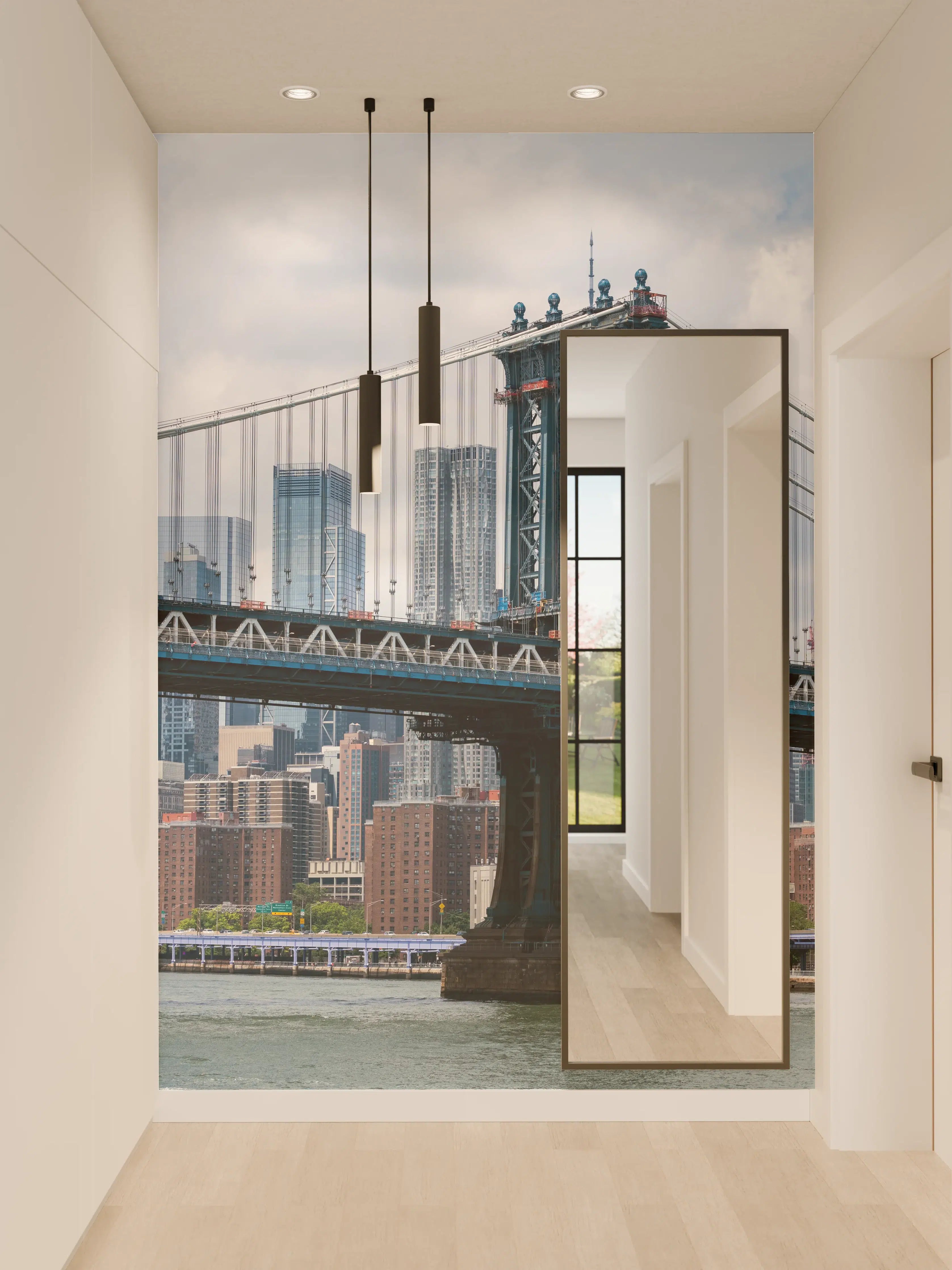 Wandverkleidung Flur - Stunning Brooklyn Bridge Skyline