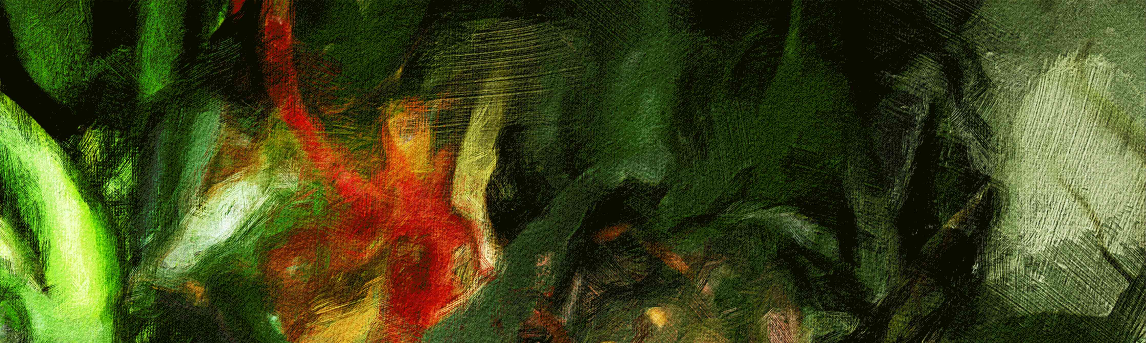 Wandverkleidung Flur-Surreale Grüntöne Öltextur