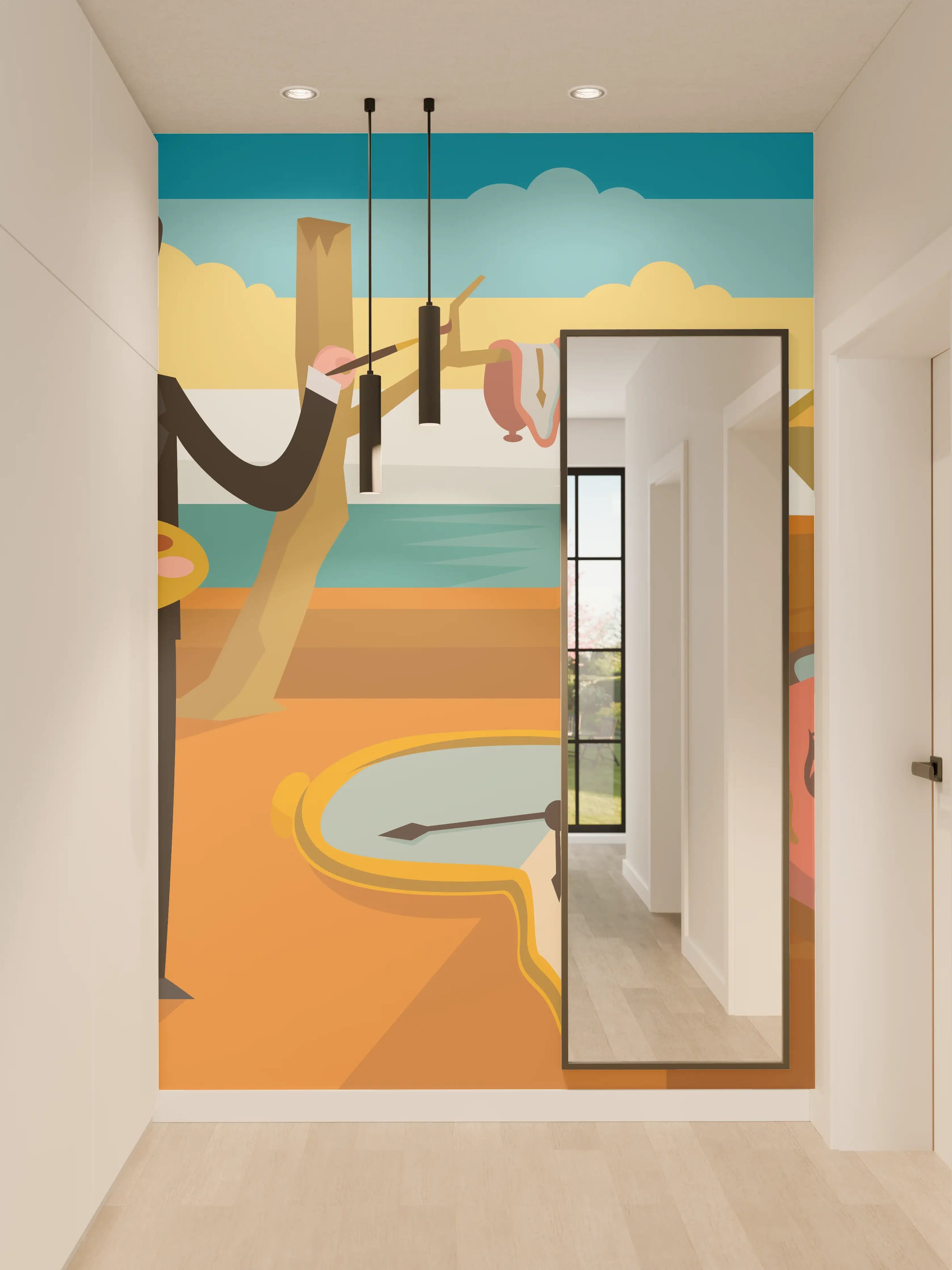 Wandverkleidung Flur - Surrealismus Meeresblick Malerei
