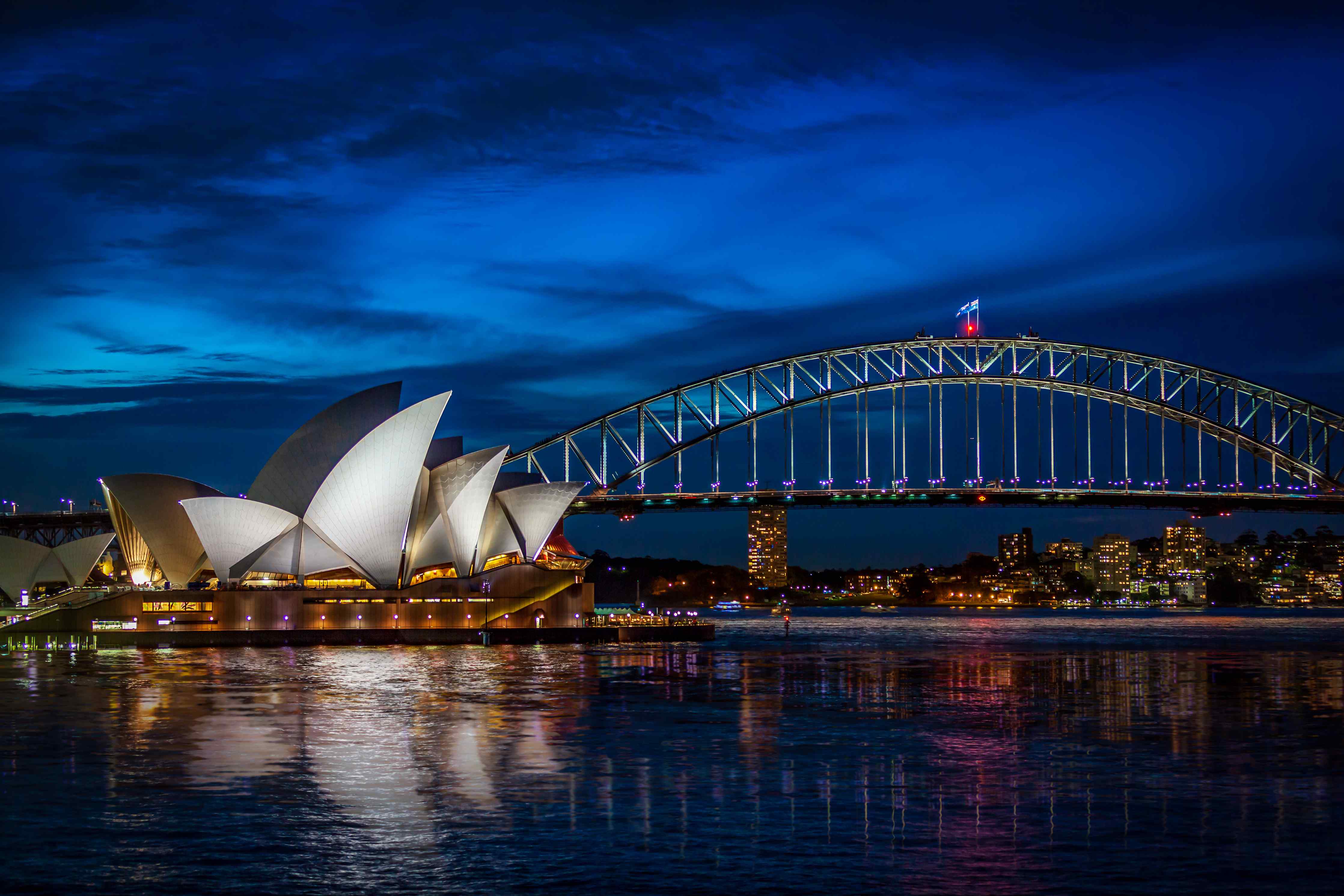 Wandverkleidung Flur-Sydney Opera House bei Nacht