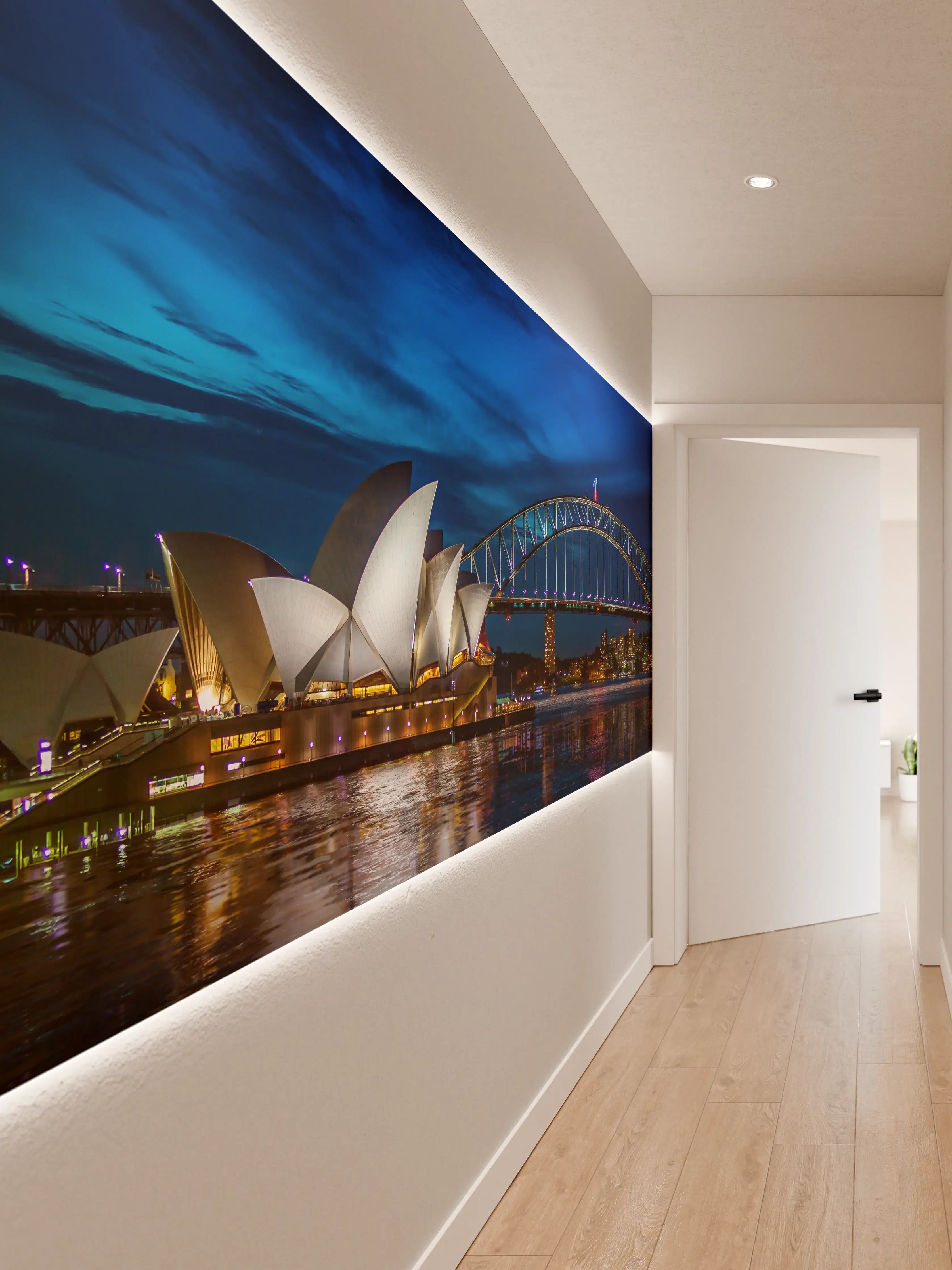 Wandverkleidung Flur - Sydney Opera House bei Nacht