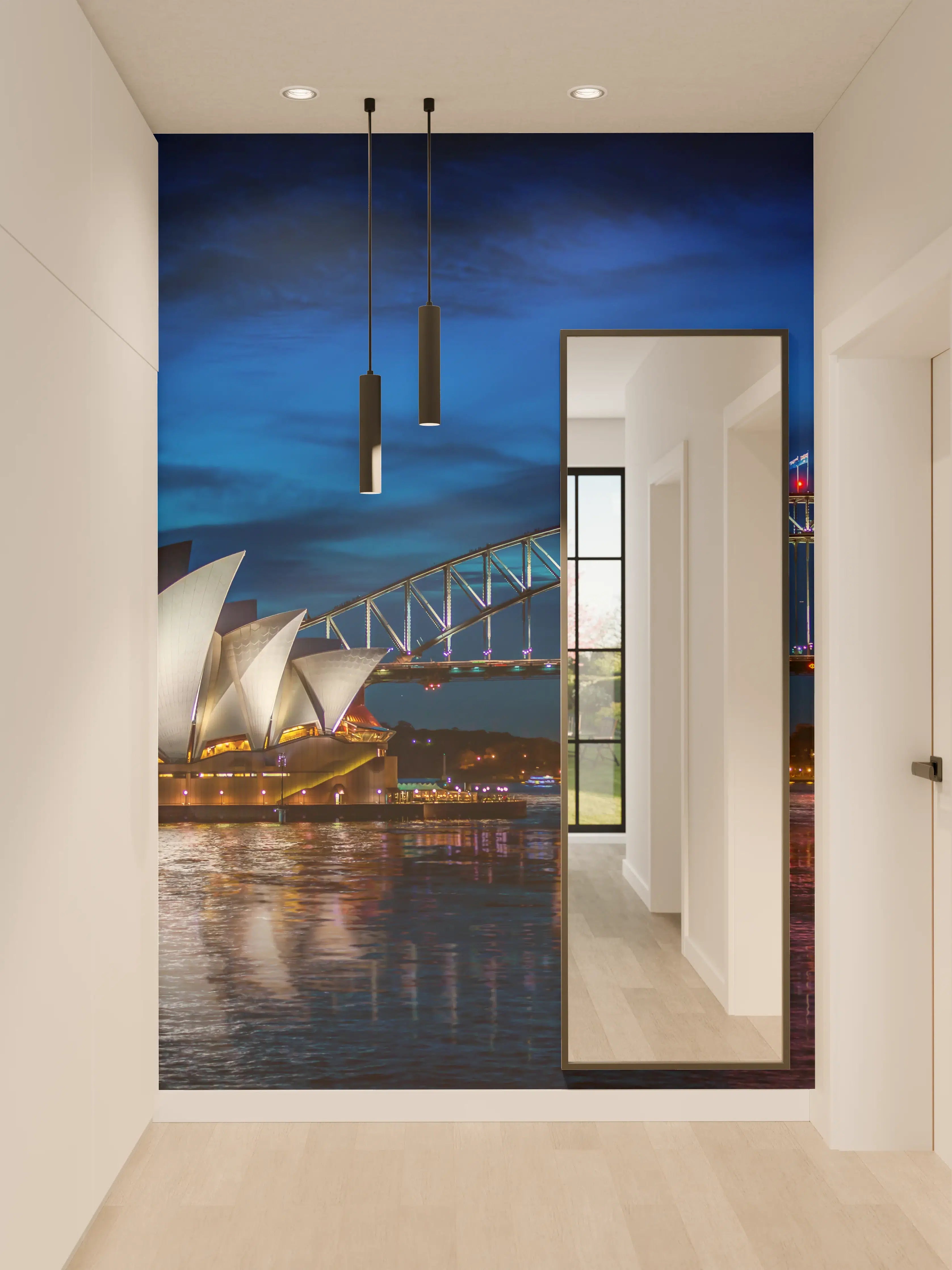 Wandverkleidung Flur - Sydney Opera House bei Nacht