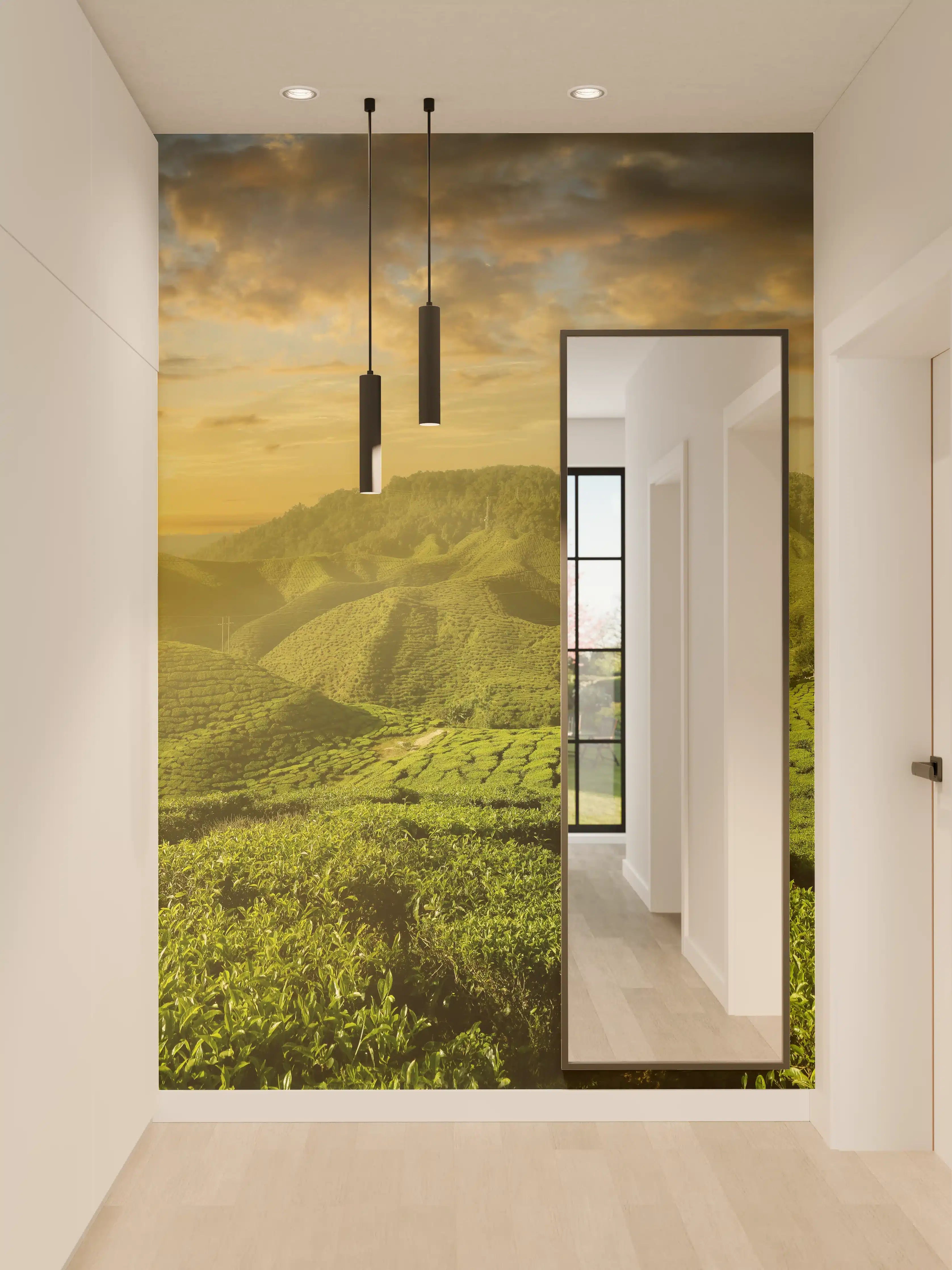 Wandverkleidung Flur - Teeplantage in Malaysia