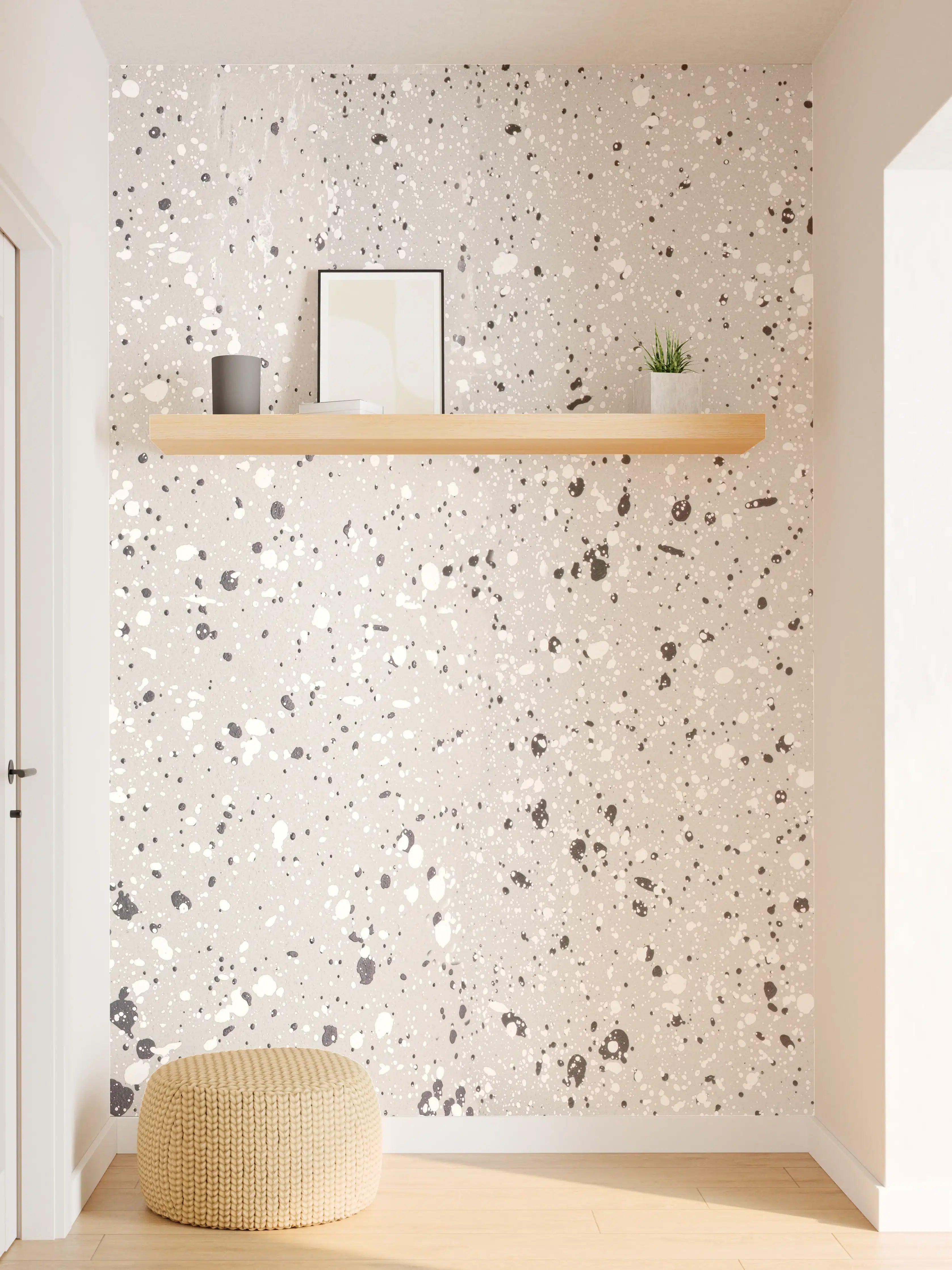 Wandverkleidung Flur - Terazzo Stein Textur - Nahaufnahme