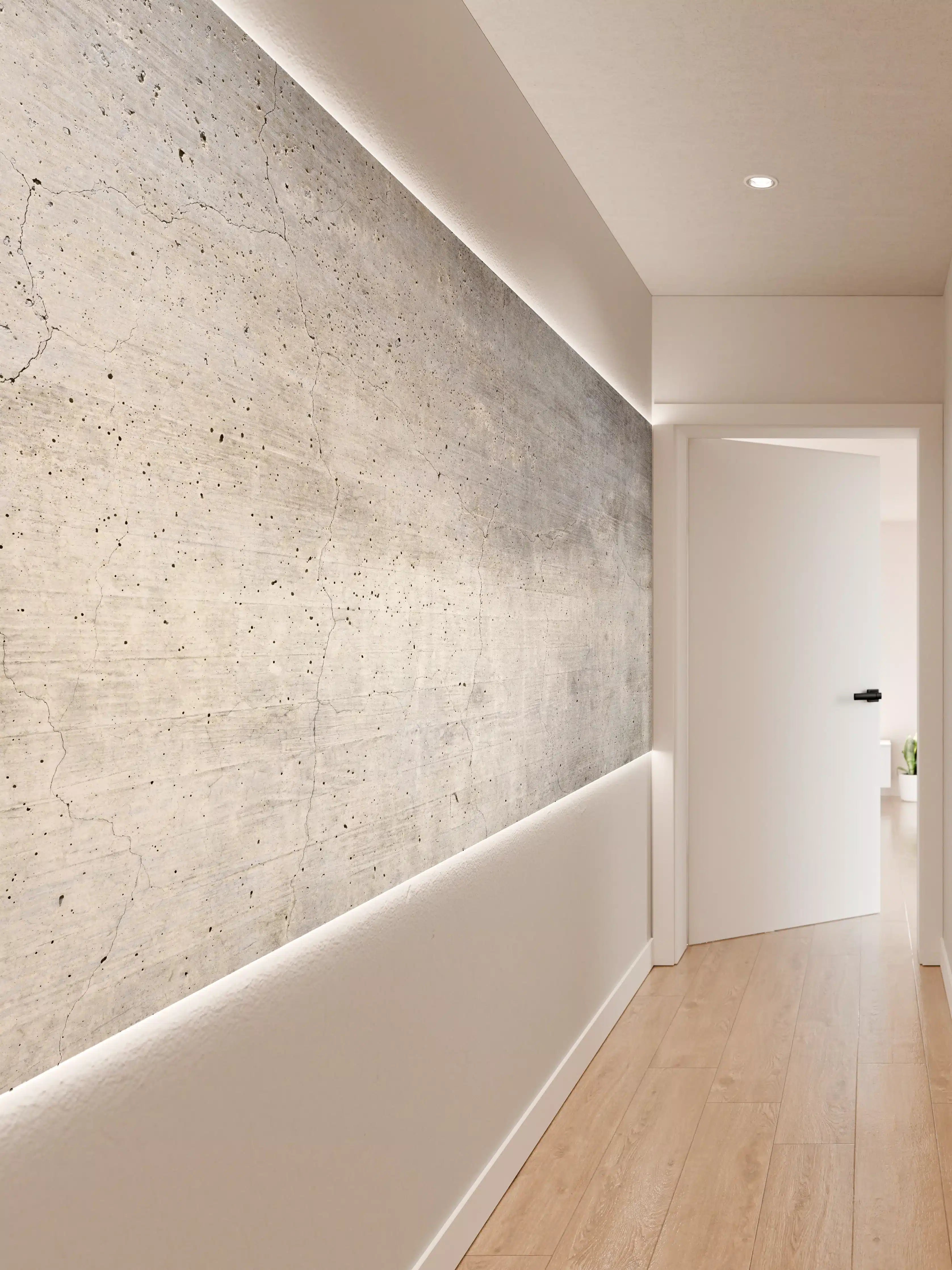 Wandverkleidung Flur - Textur einer alten grauen Betonwand