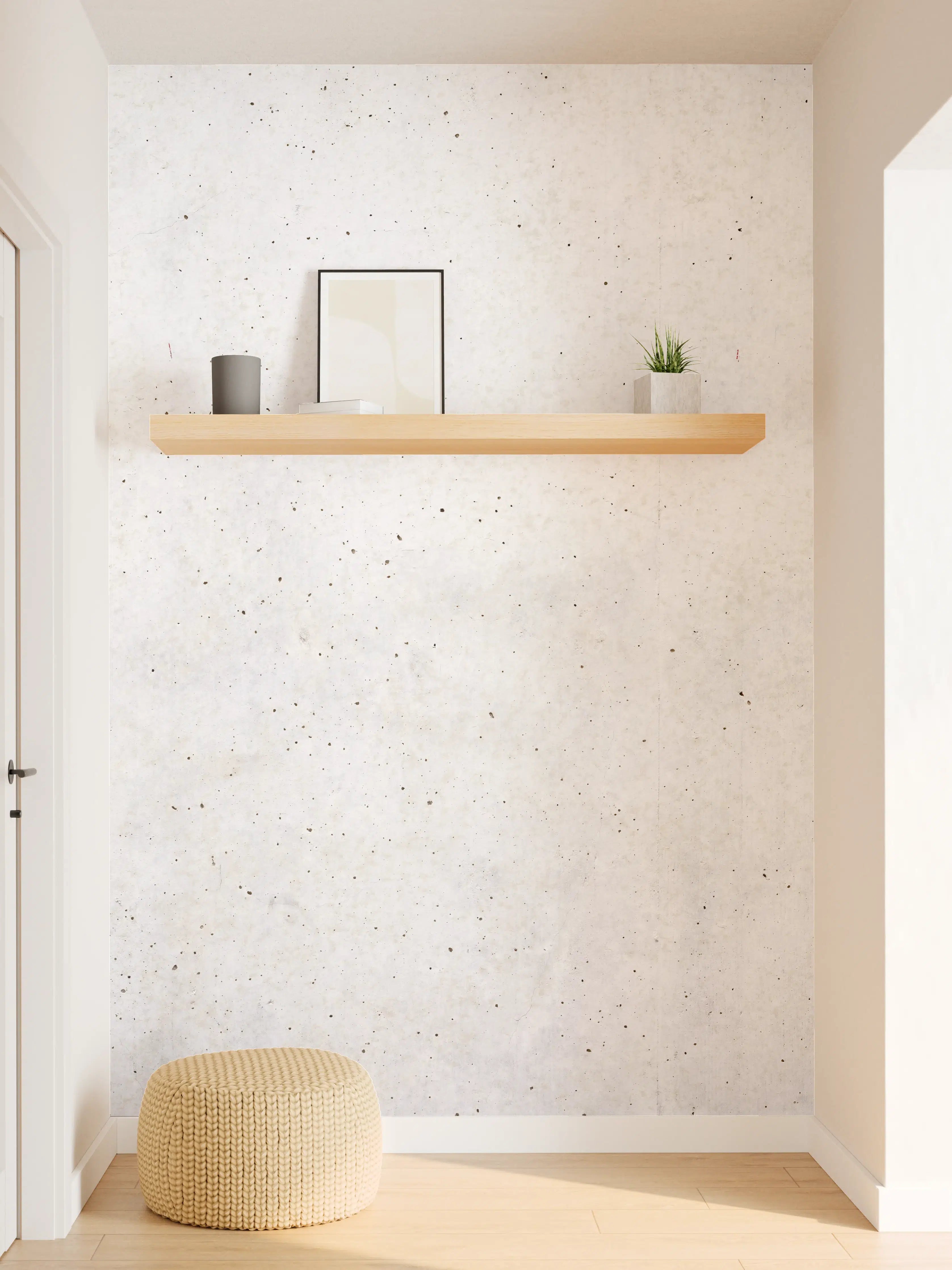 Wandverkleidung Flur - Textur einer weißen Betonwand