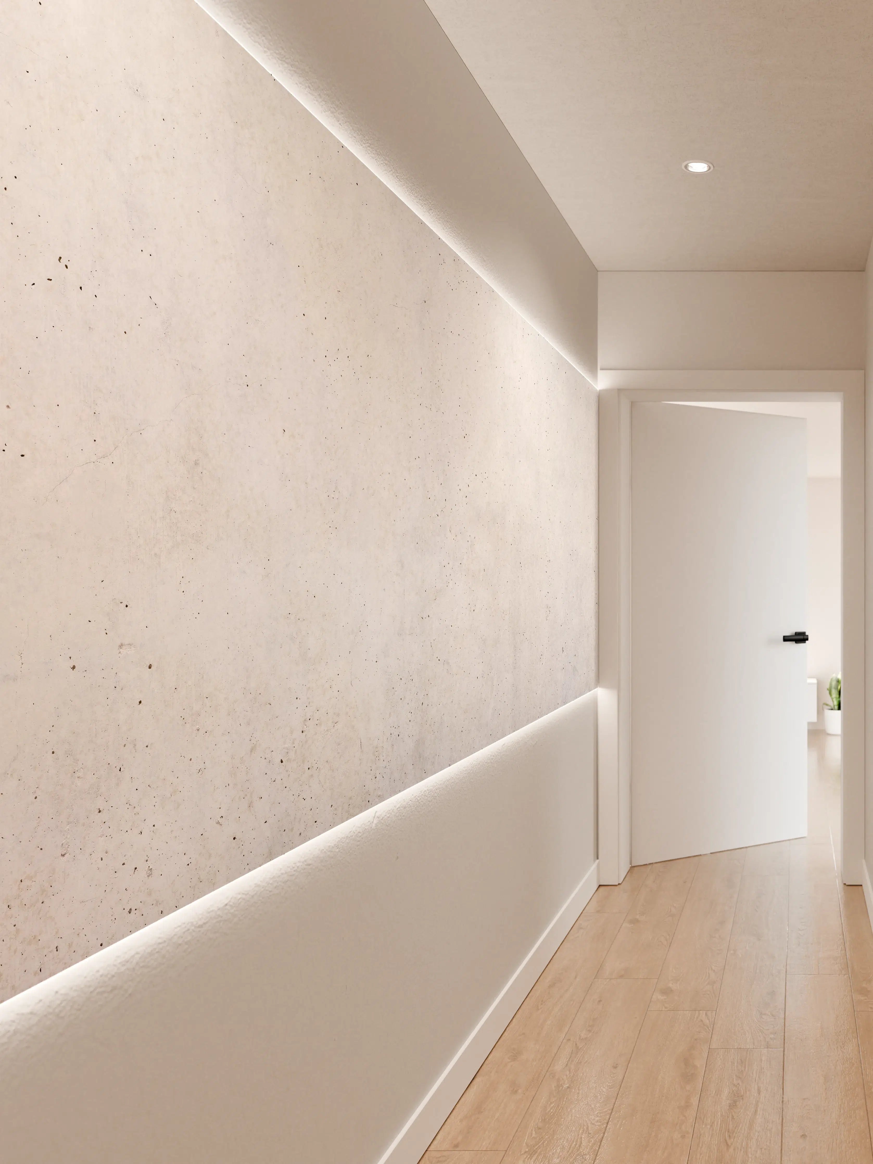 Wandverkleidung Flur - Textur einer weißen Betonwand