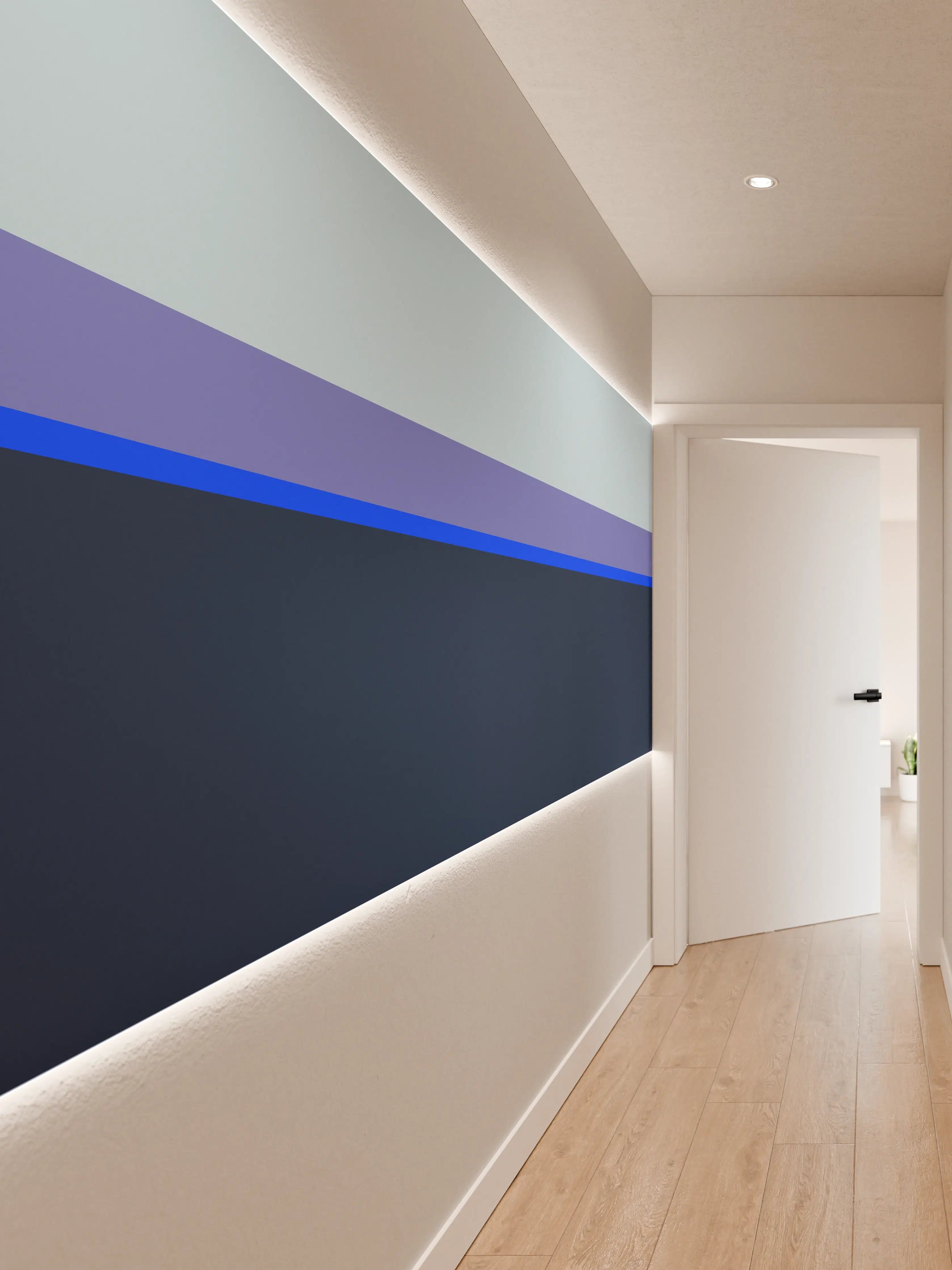 Wandverkleidung Flur - The Blues - Horizontal - Blueberry