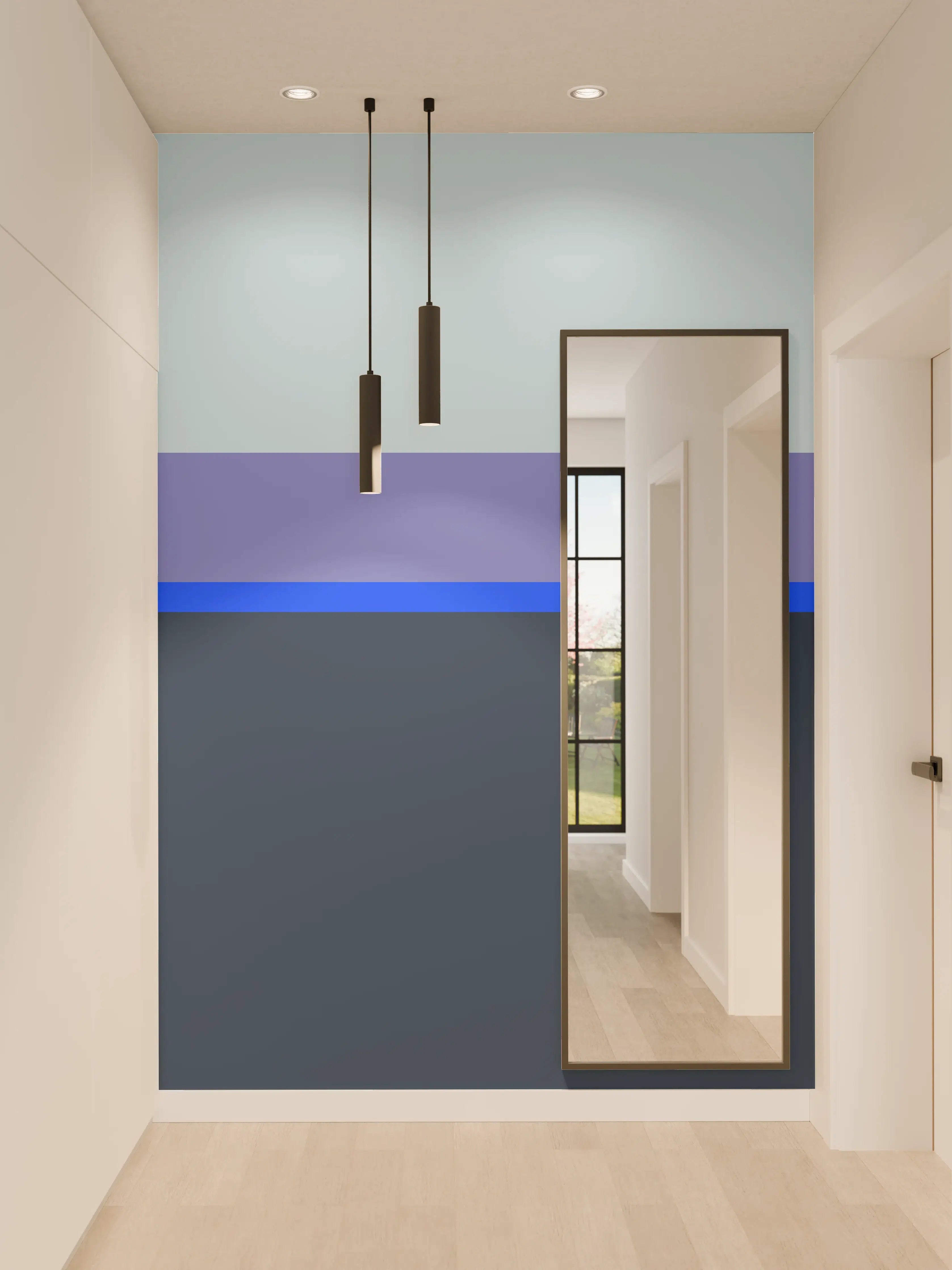 Wandverkleidung Flur - The Blues - Horizontal - Blueberry