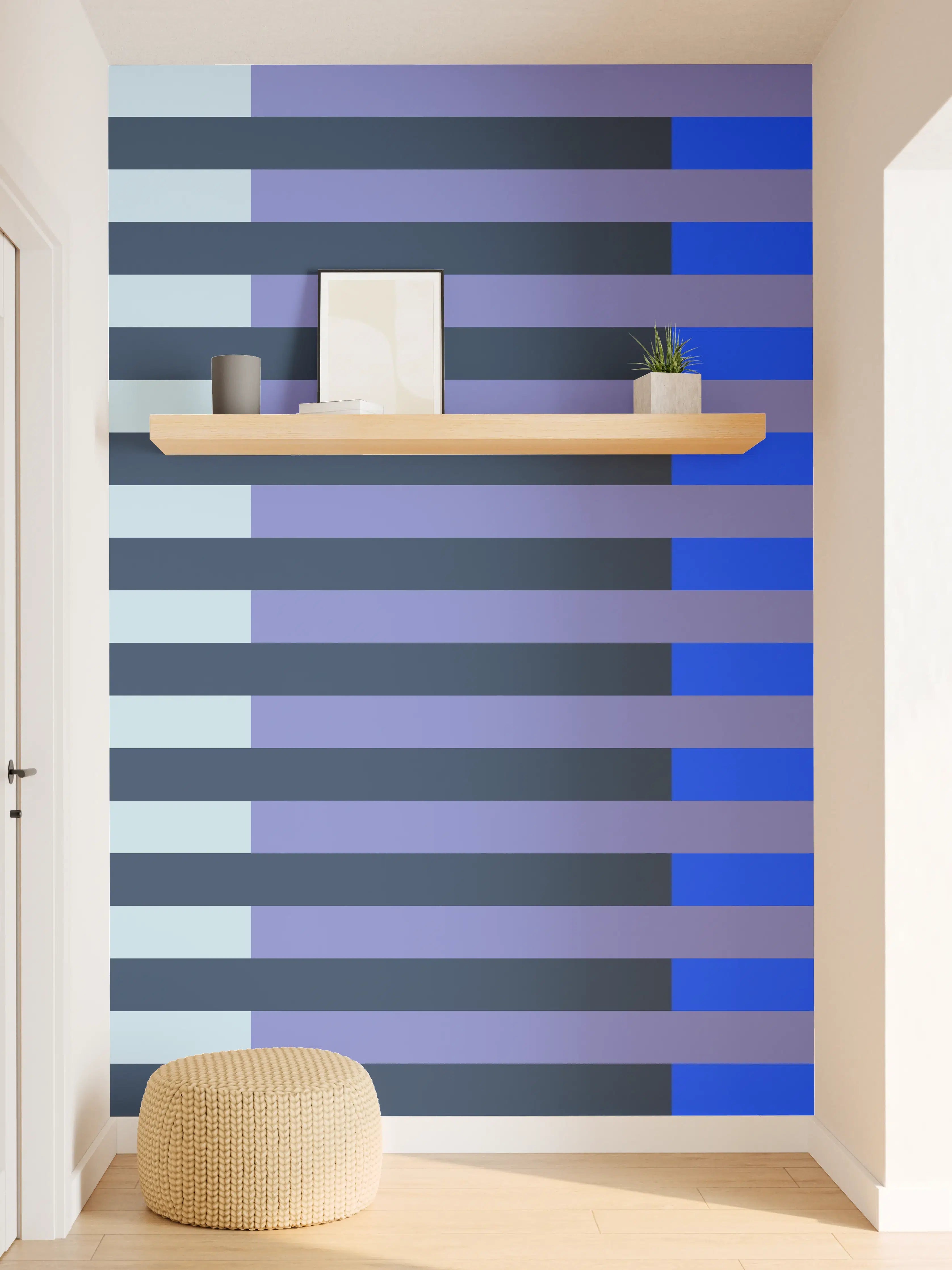 Wandverkleidung Flur - The Blues - Multy Stripes - Blueberry