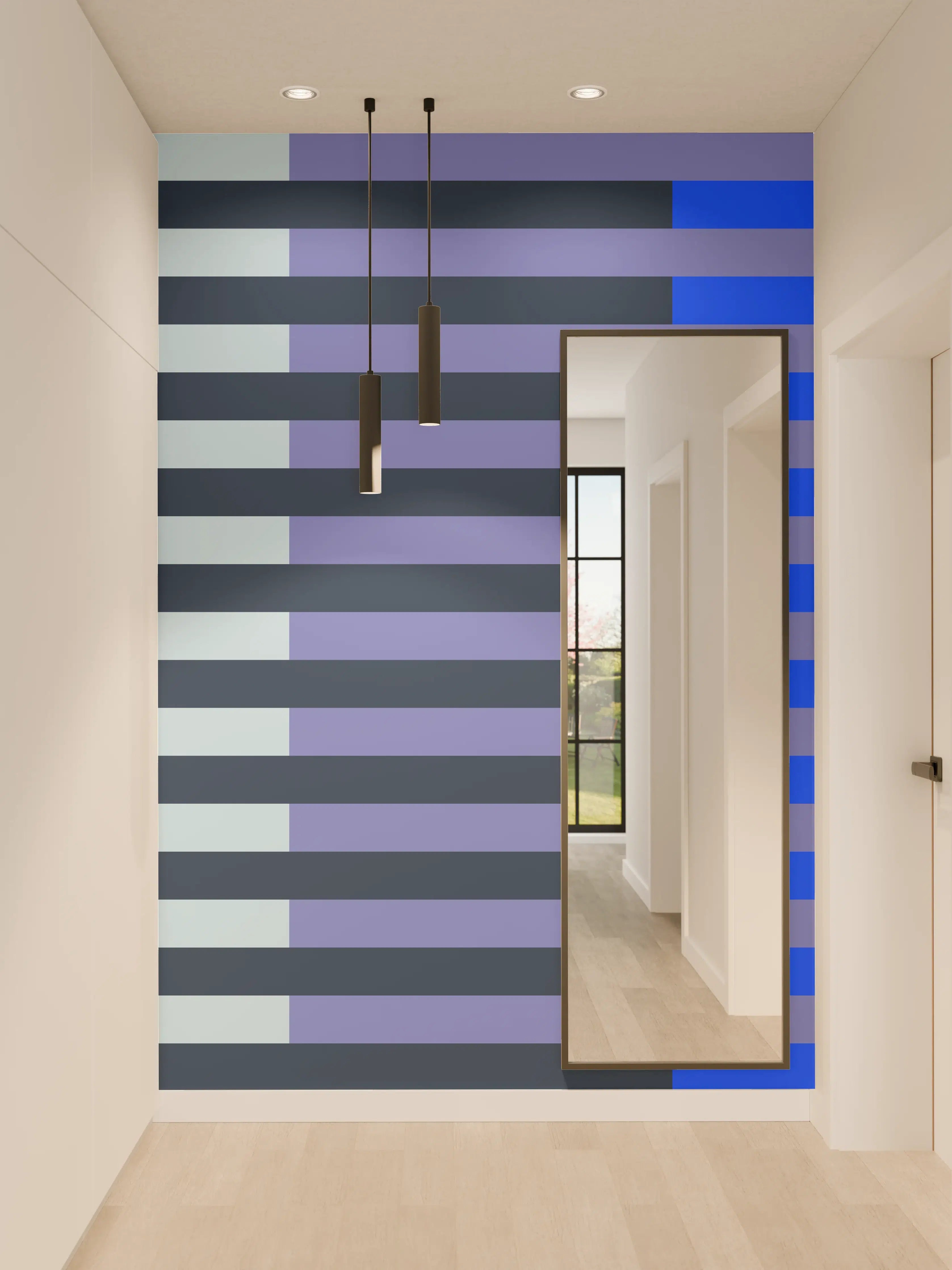 Wandverkleidung Flur - The Blues - Multy Stripes - Blueberry