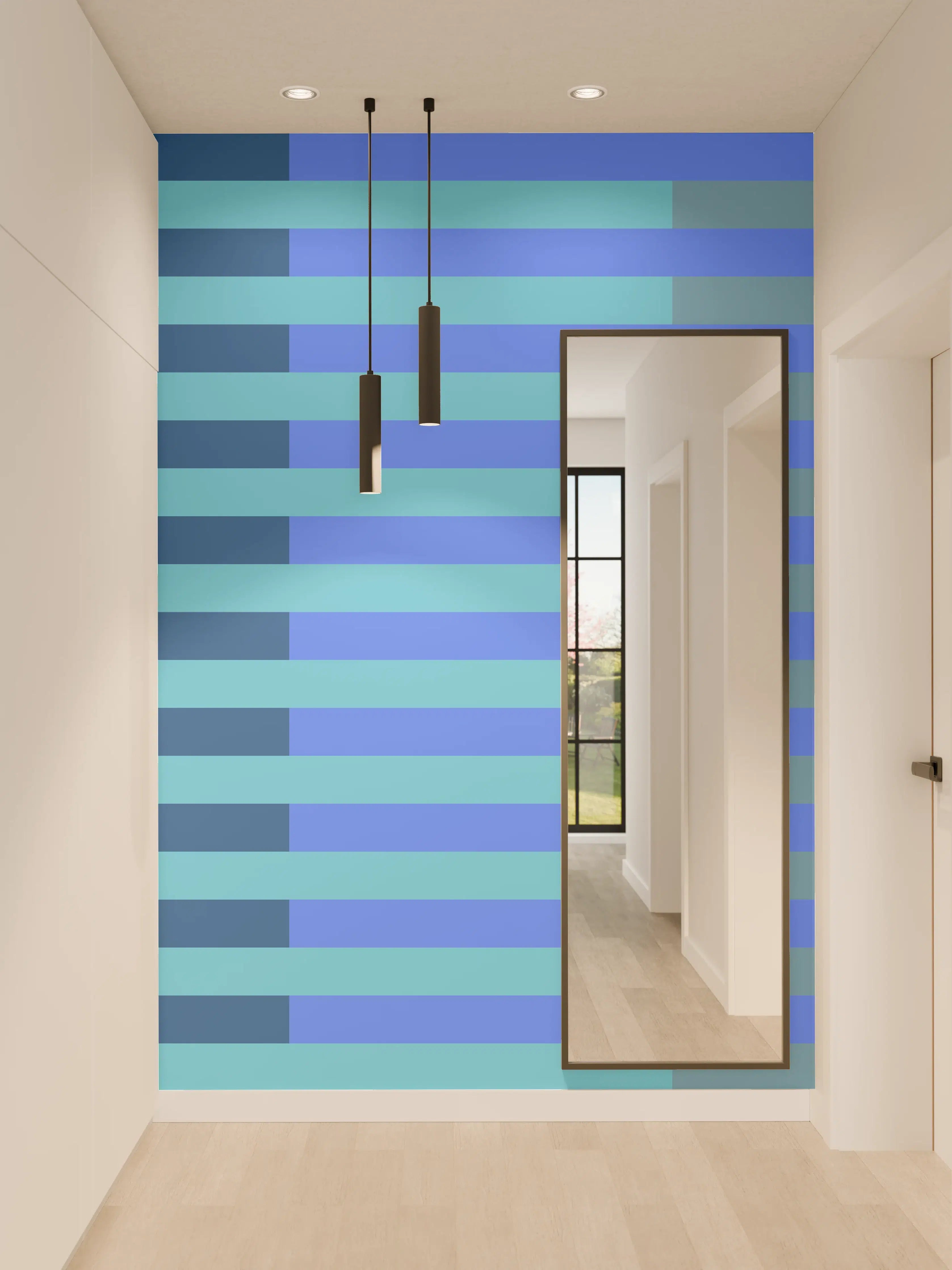 Wandverkleidung Flur - The Blues - Multy Stripes - Cornflower