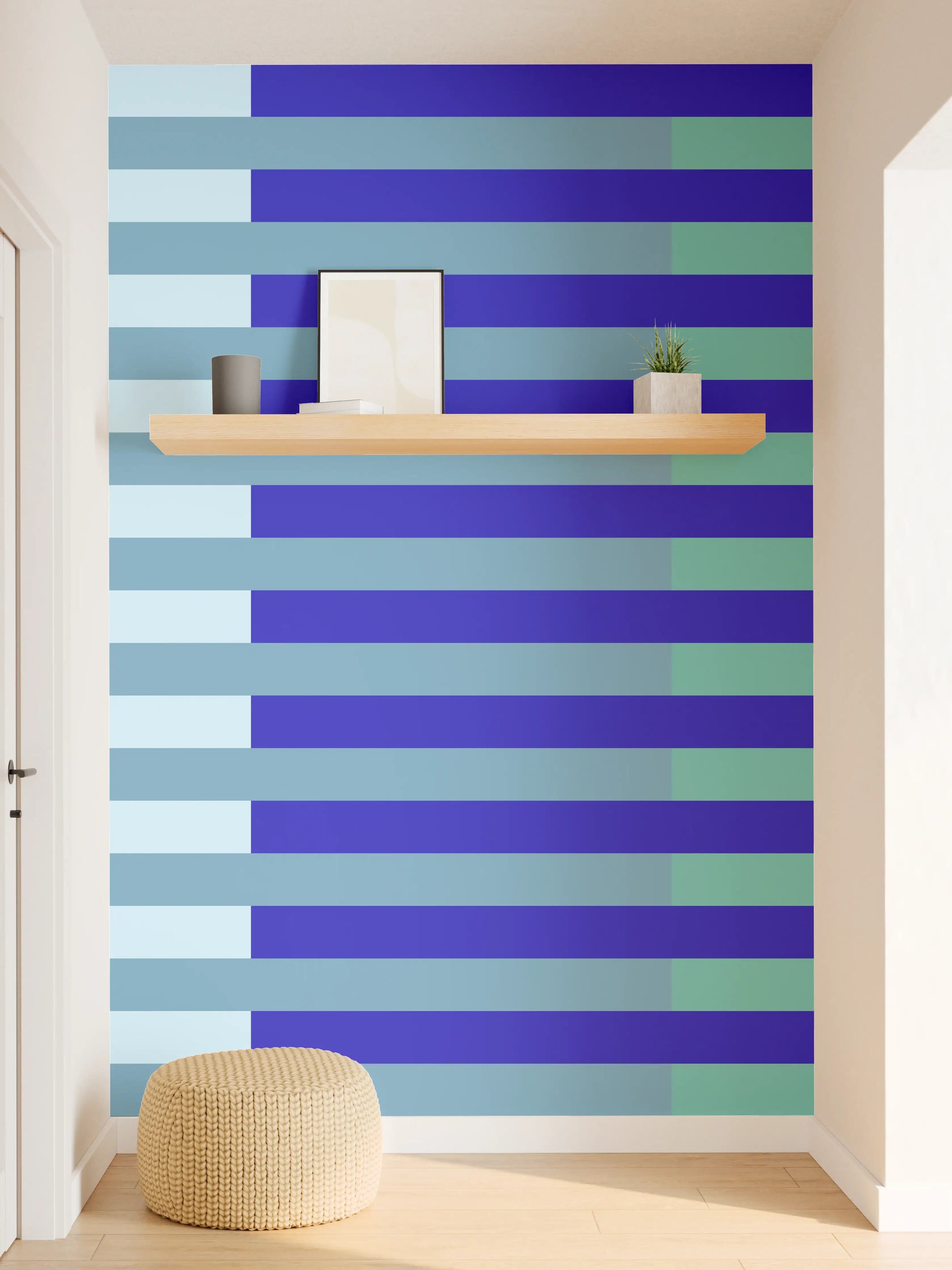 Wandverkleidung Flur - The Blues - Multy Stripes - Ocean
