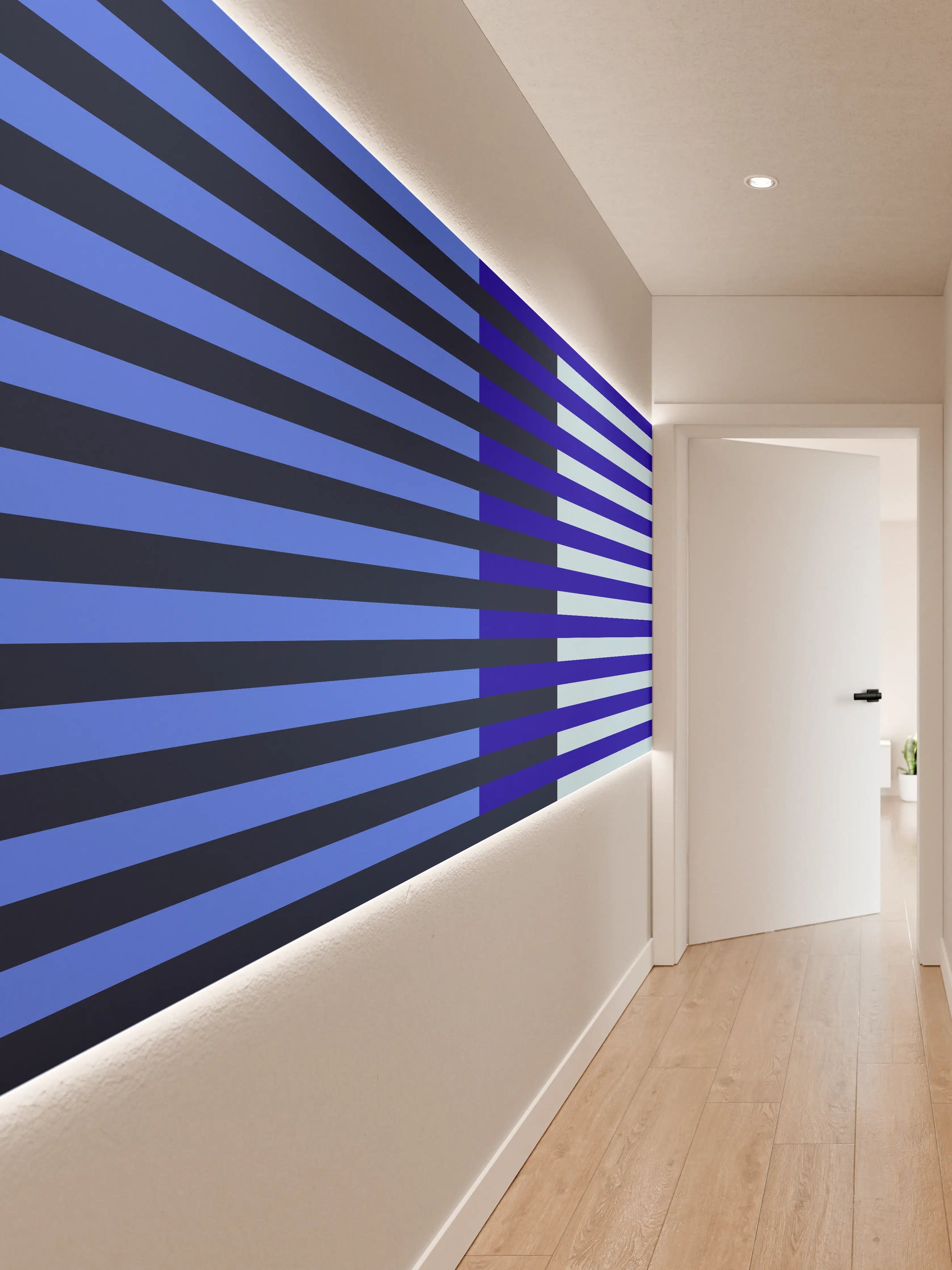 Wandverkleidung Flur - The Blues - Multy Stripes - Waterfall