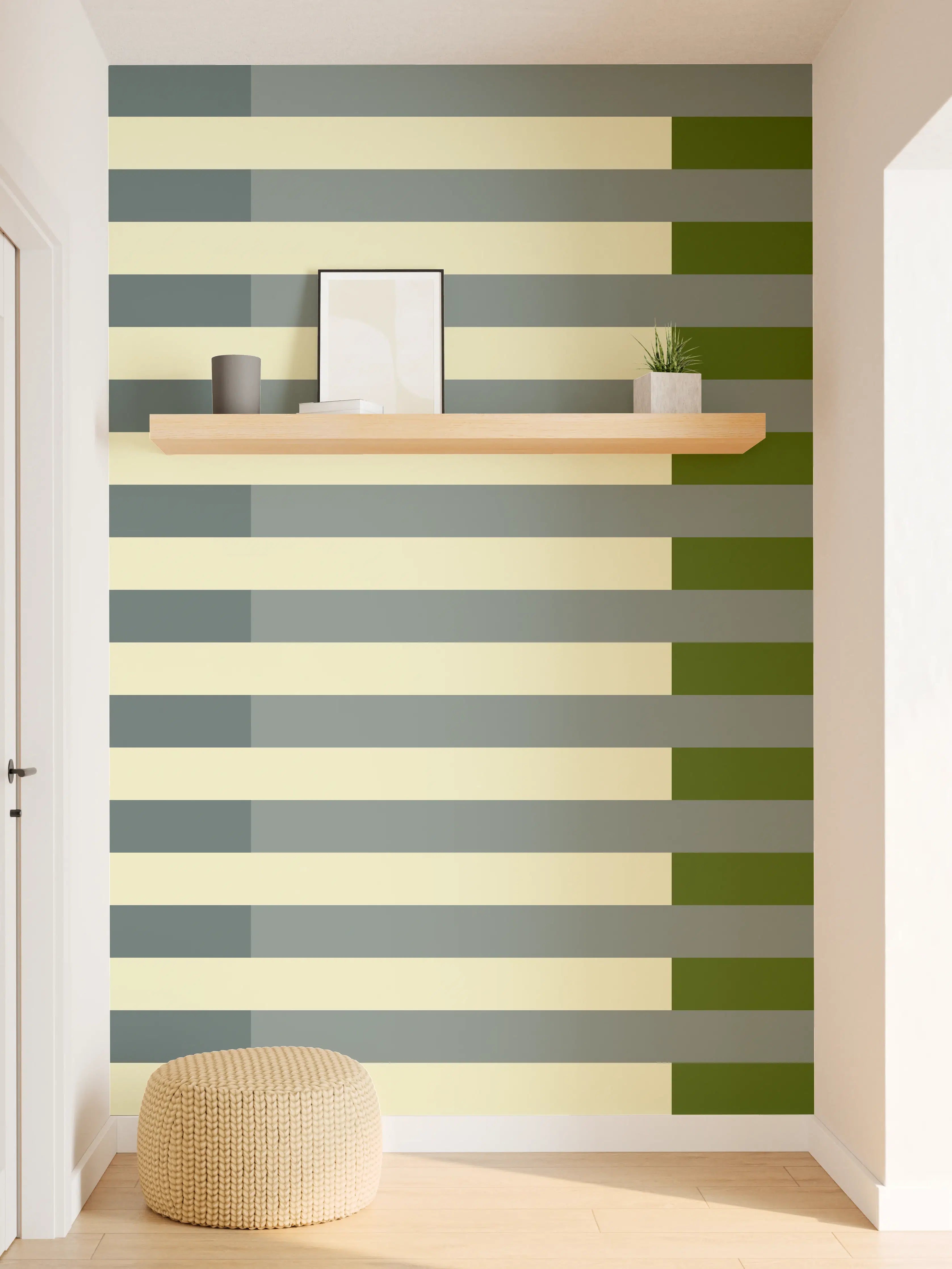 Wandverkleidung Flur - The Greens - Multy Stripes - Avocado