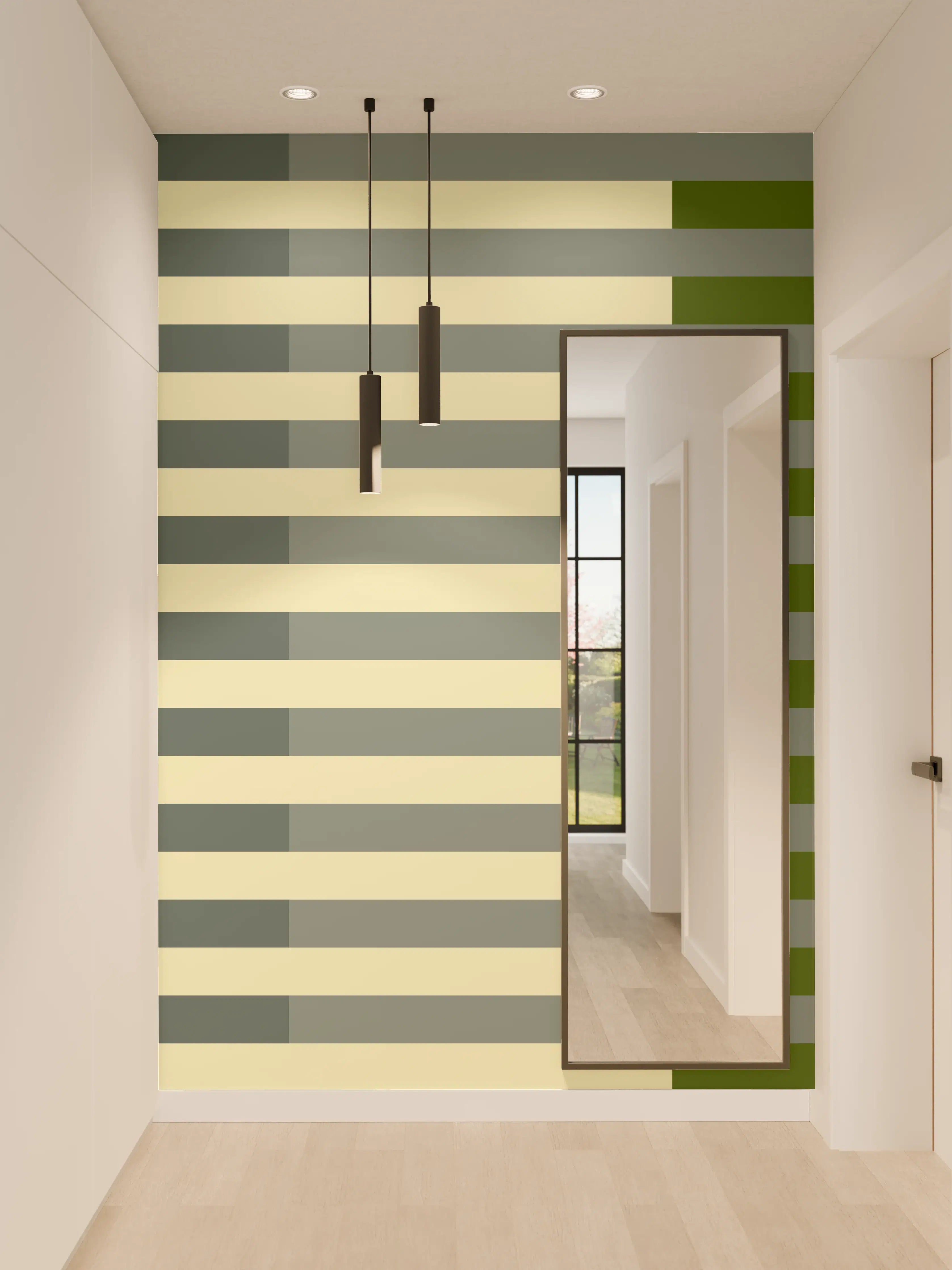 Wandverkleidung Flur - The Greens - Multy Stripes - Avocado
