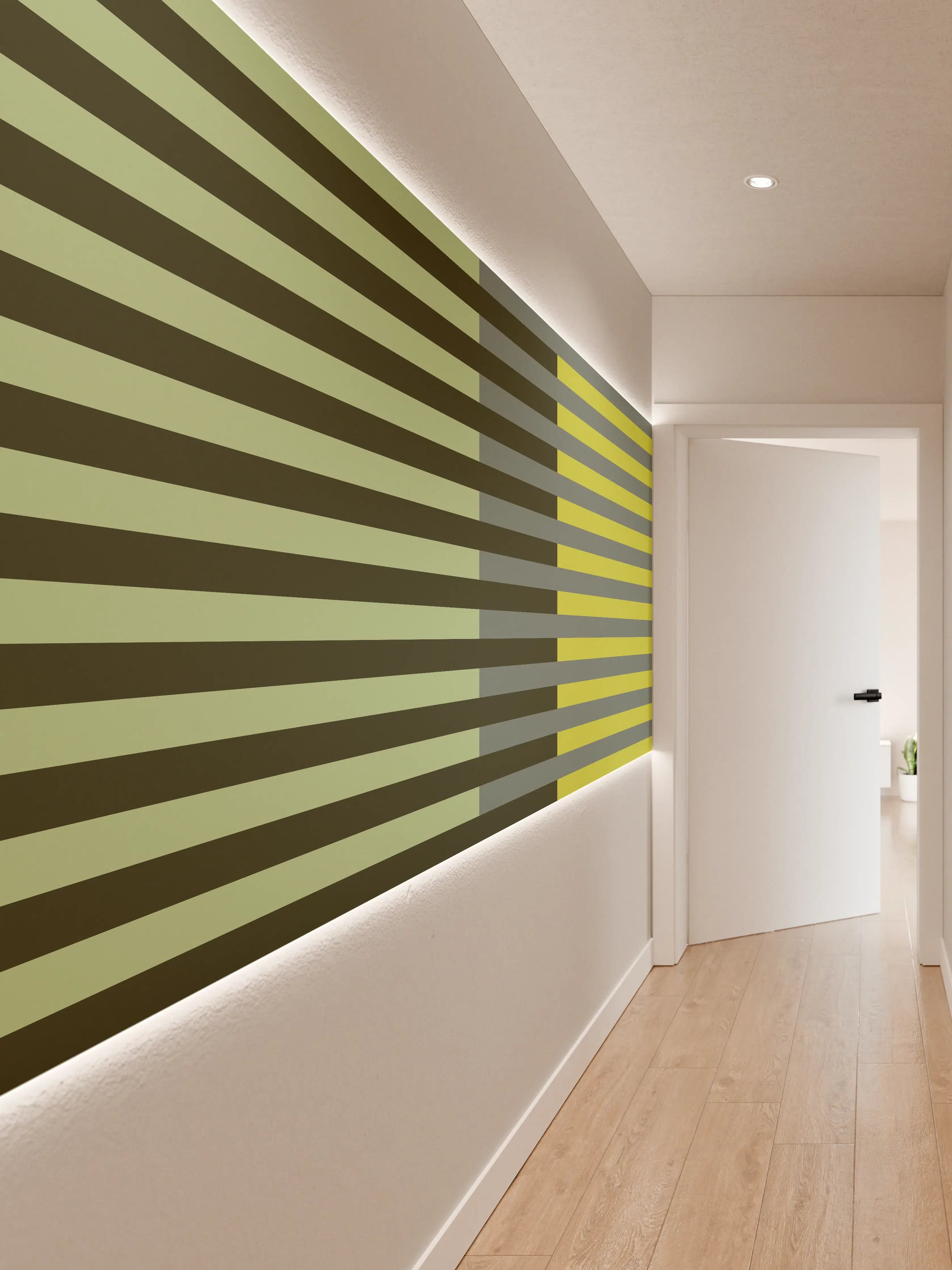 Wandverkleidung Flur - The Greens - Multy Stripes - Matcha