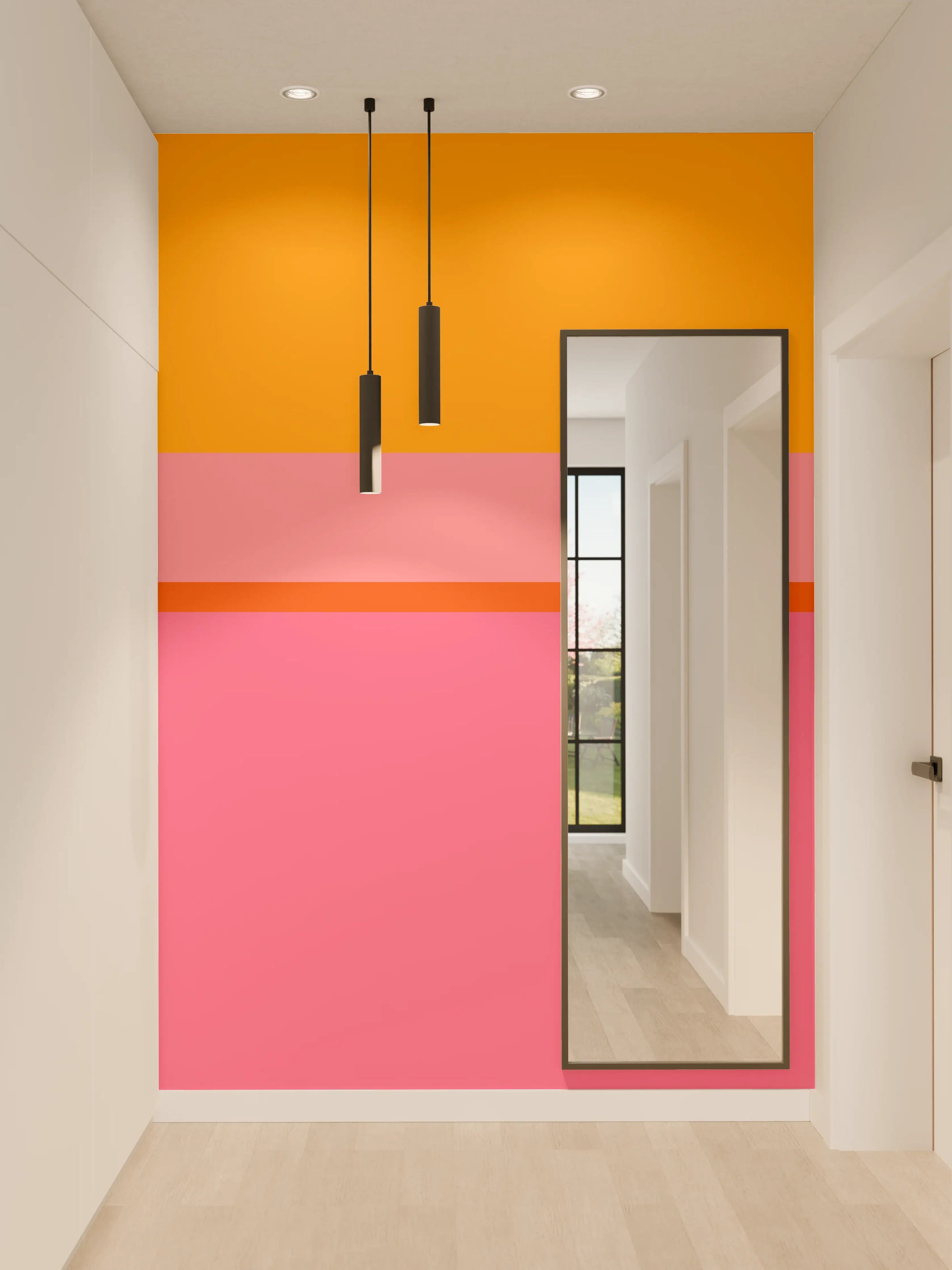 Wandverkleidung Flur - The Oranges - Horizontal - Raspberry