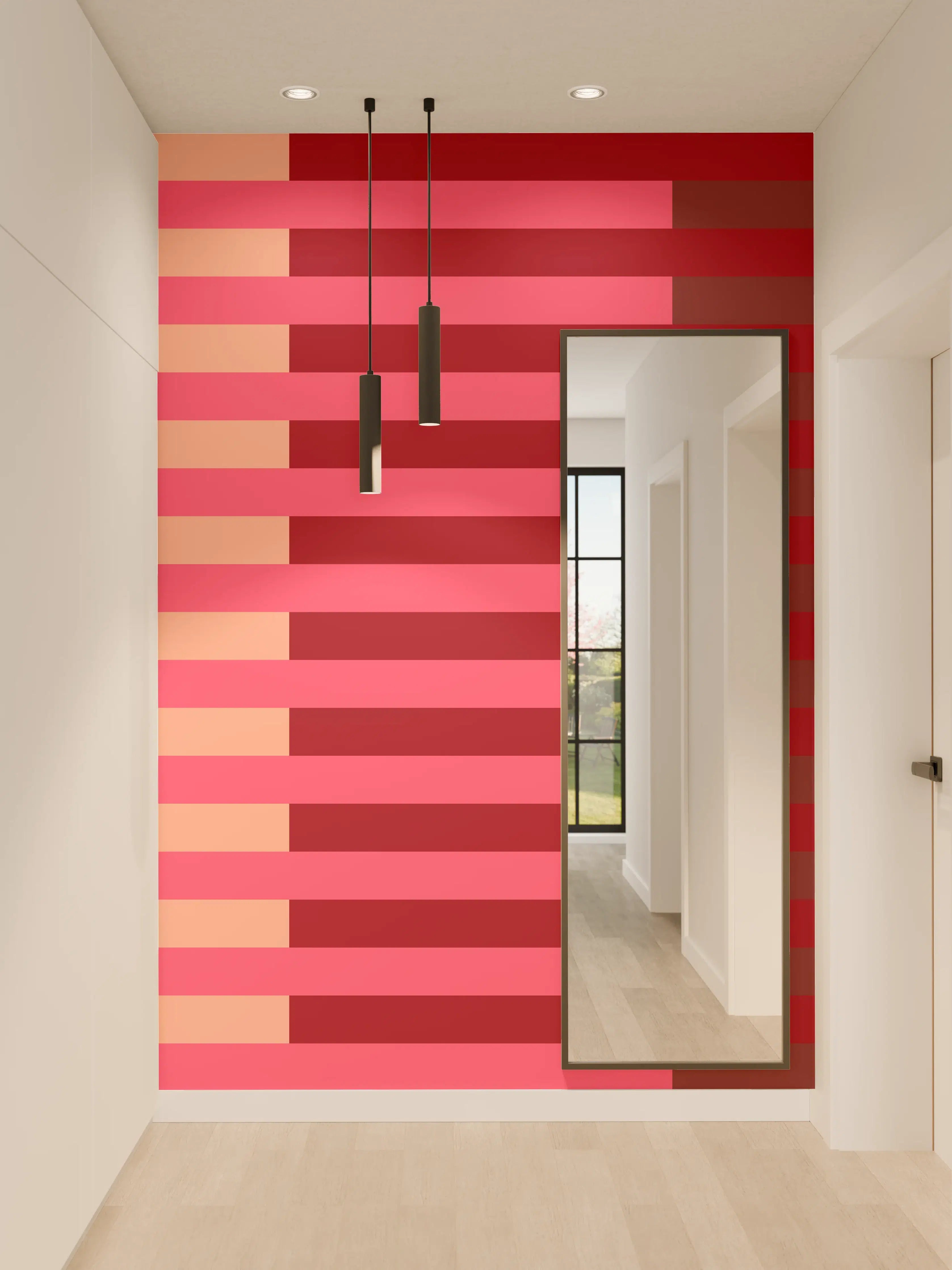 Wandverkleidung Flur - The Reds - Multy Stripes - Cherry